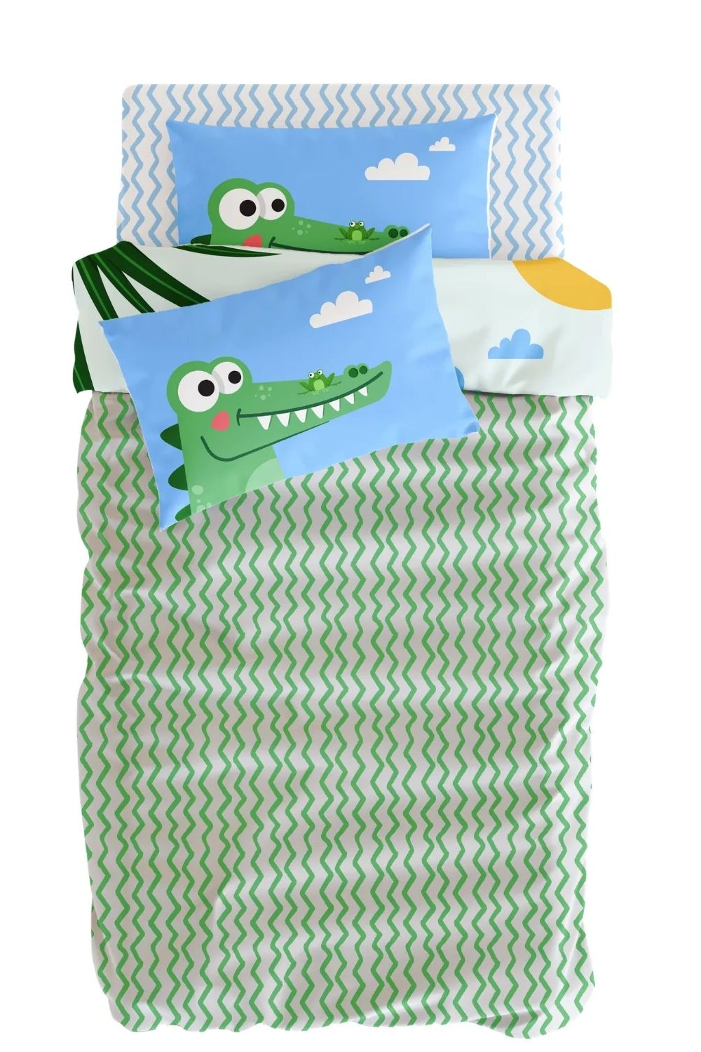 Croc-A-Dream Çift Taraflı Pamuk Saten Çok Renkli Çocuk Nevresim Seti 140x200 Cm - 1