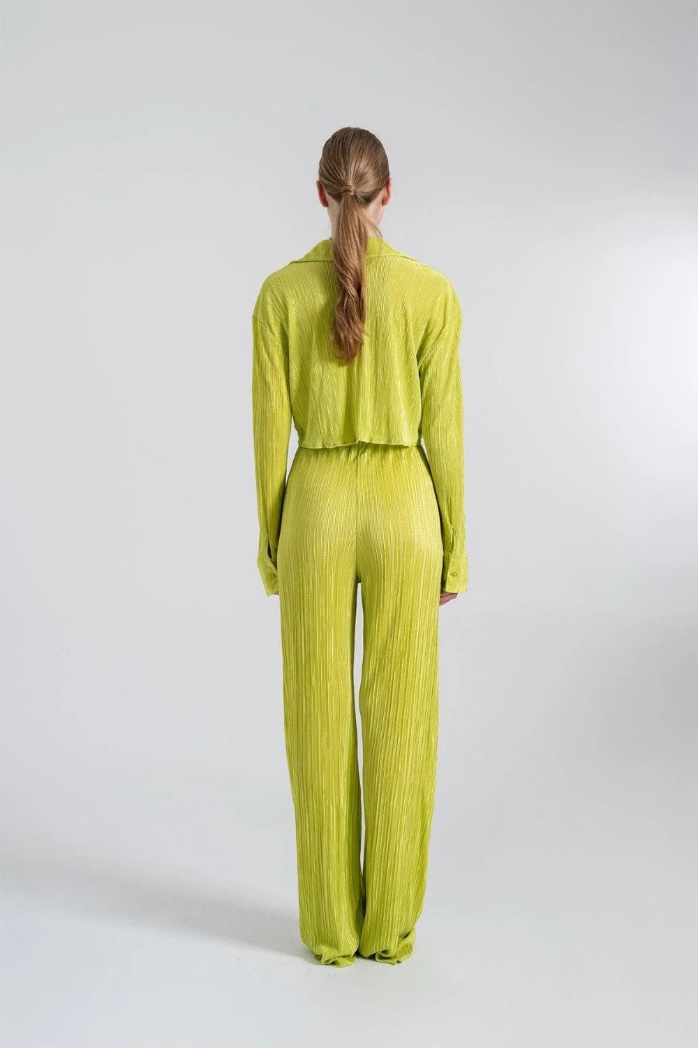 Beli Lastikli Esnek Comfy Pantolon Yeşil - 4