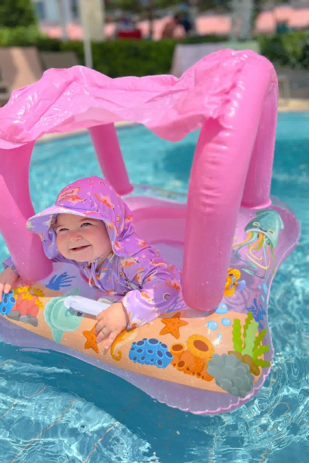 Uv Korumalı Alt Üst Kız Bebek Mayo Seti – Rainbow Unicorn Lilac - 4