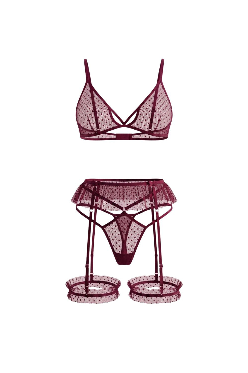 Étoile Bra Set - Red & Fuchsia - 0