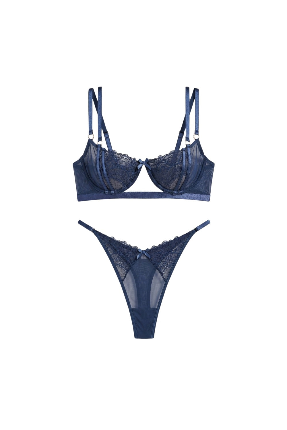 Leila Bra Set - Cobalt - 0