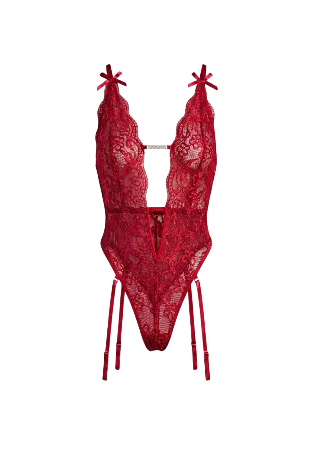 Darelia Taş Detaylı Dantel Bodysuit - 0