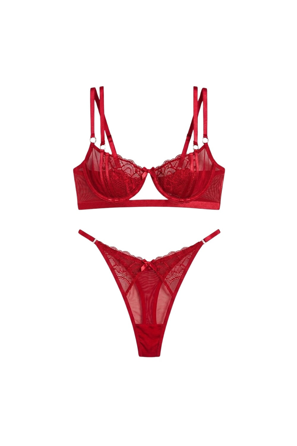 Leila Bra Set - Red - 0