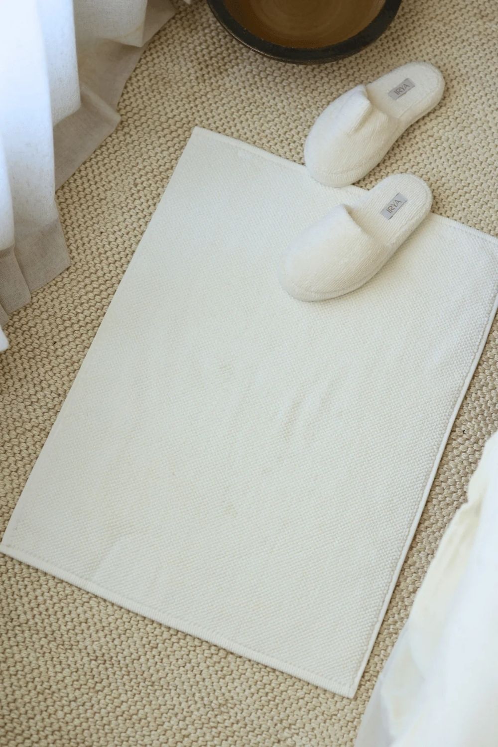 Solena Unisex Kalın Tabanlı Havlu Terlik Ekru - 4