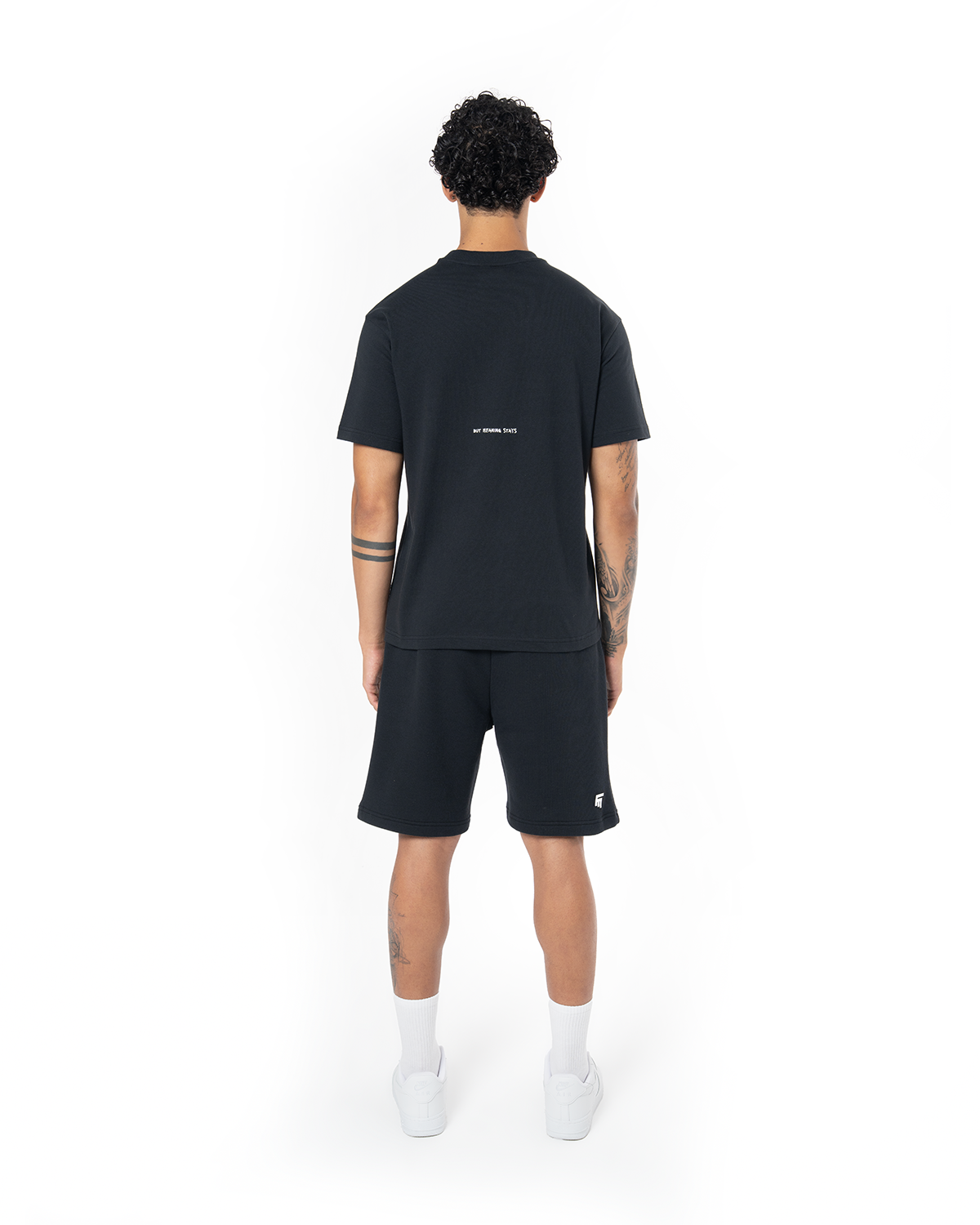 Erkek Oversize Basic Baskılı Tişört - Siyah - 1