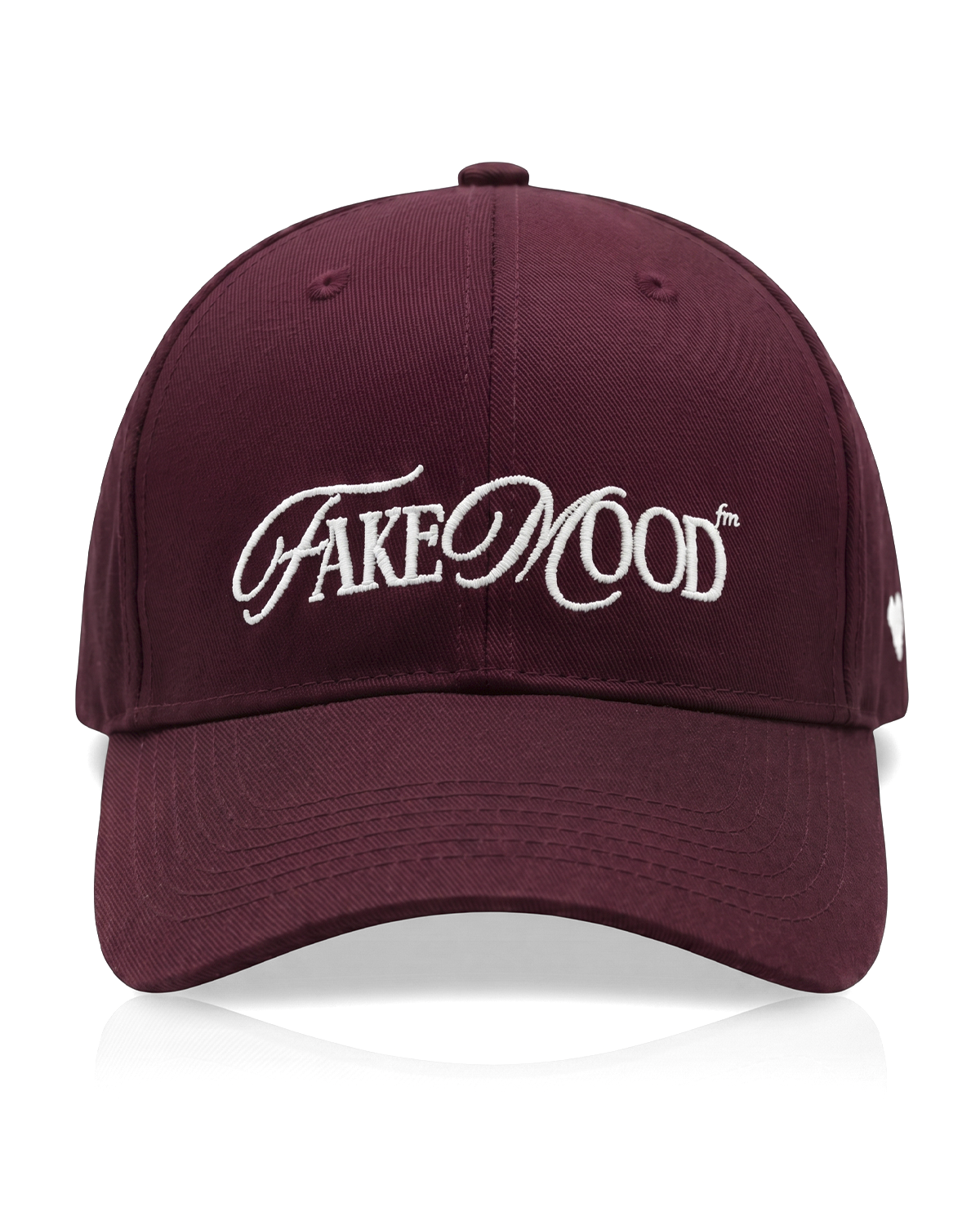Unisex Nakışlı Çelik FM Madalyon Detaylı Cap - Bordo - 0
