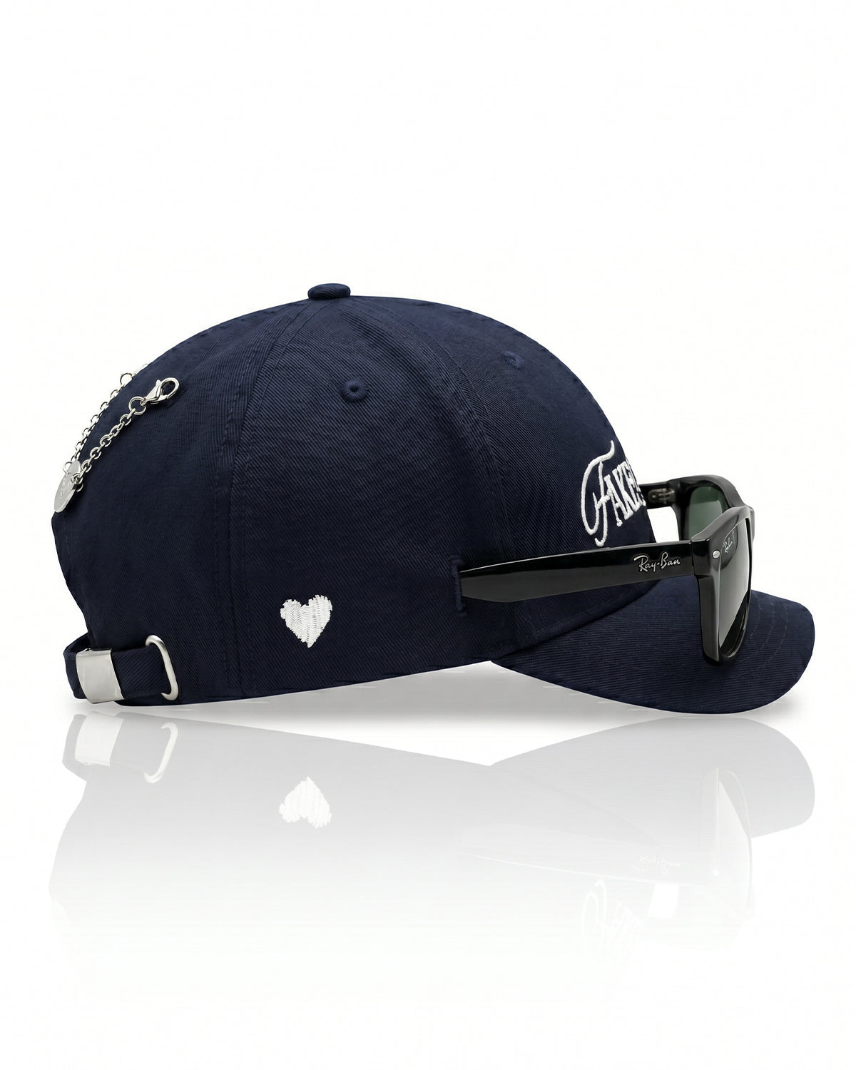 Unisex Nakışlı Çelik FM Madalyon Detaylı Cap - Lacivert - 3