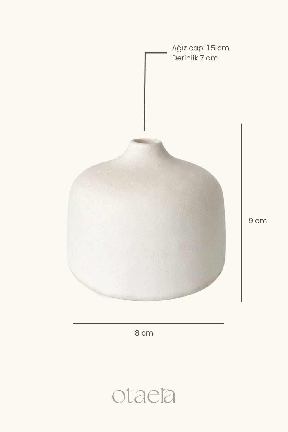 Yalın Mini Dekoratif Vazo - Modern Dekoratif Obje, Taş Dokulu Minimal İskandinav Vazo - 1