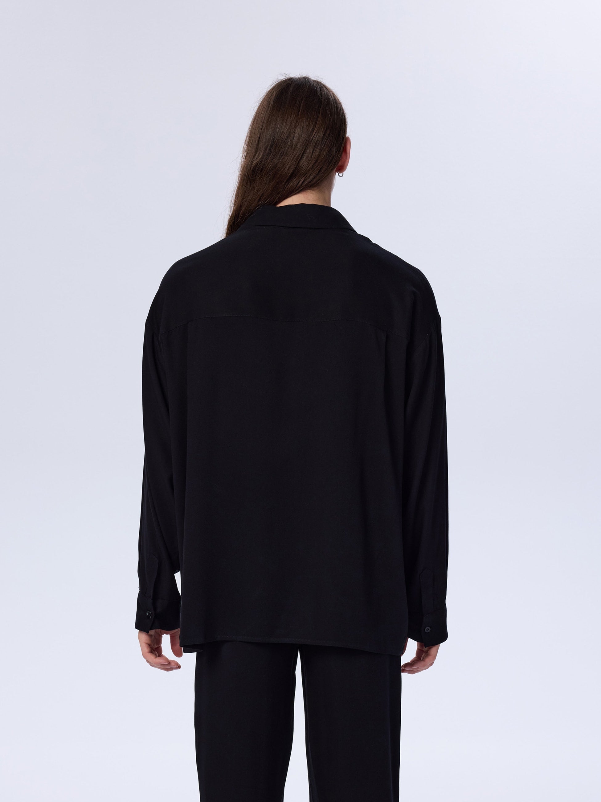 Belmondo Kumaş Oversize Siyah Gömlek - 3