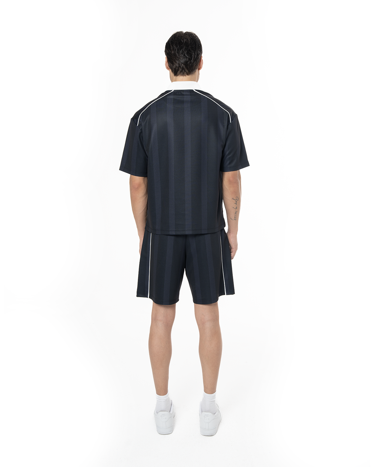Erkek Oversize Polo Yaka Jersey Fakemood Forma - Siyah - 1