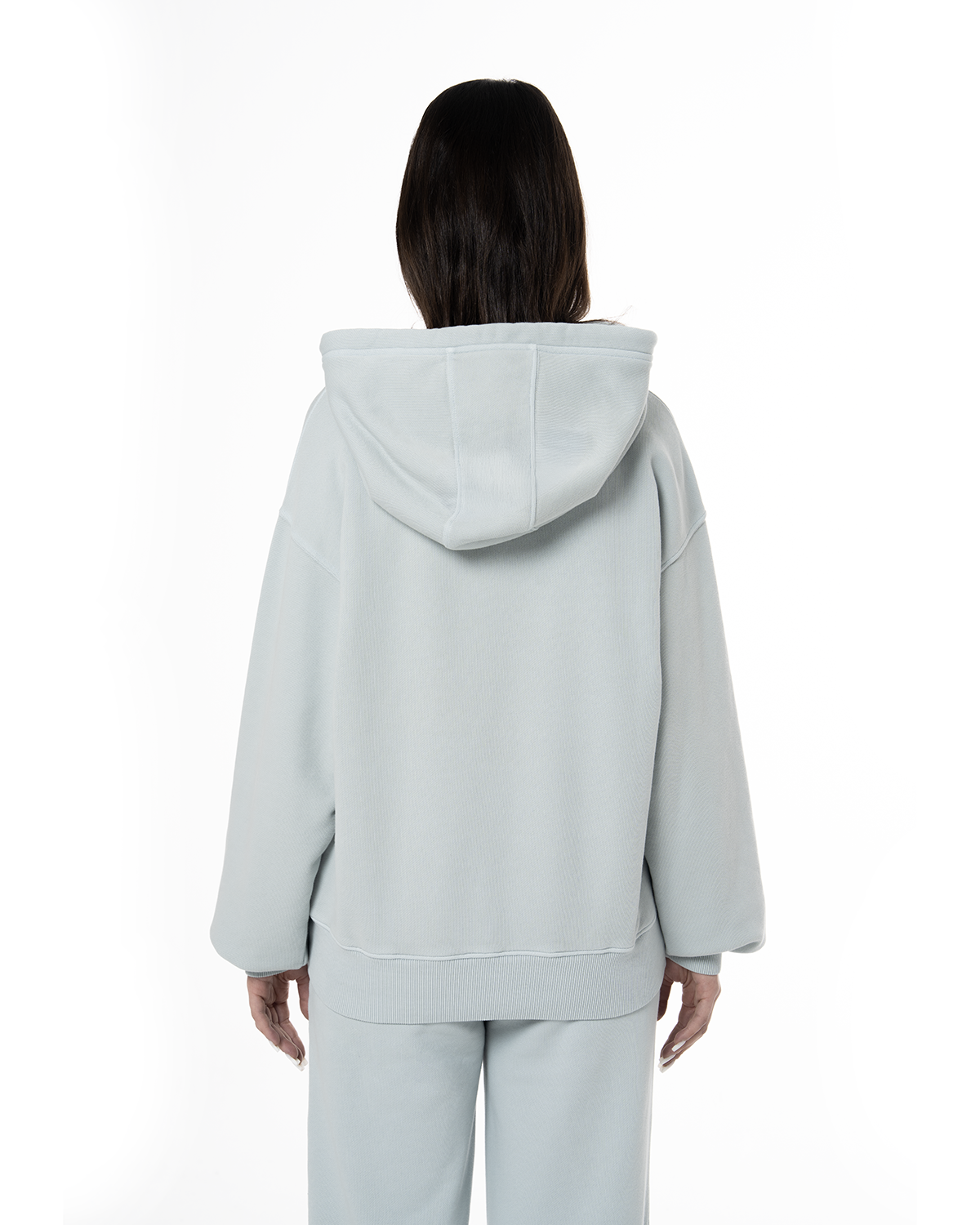 Kadın Oversize Fm Icon Nakışlı Hoodie - Mavi - 3