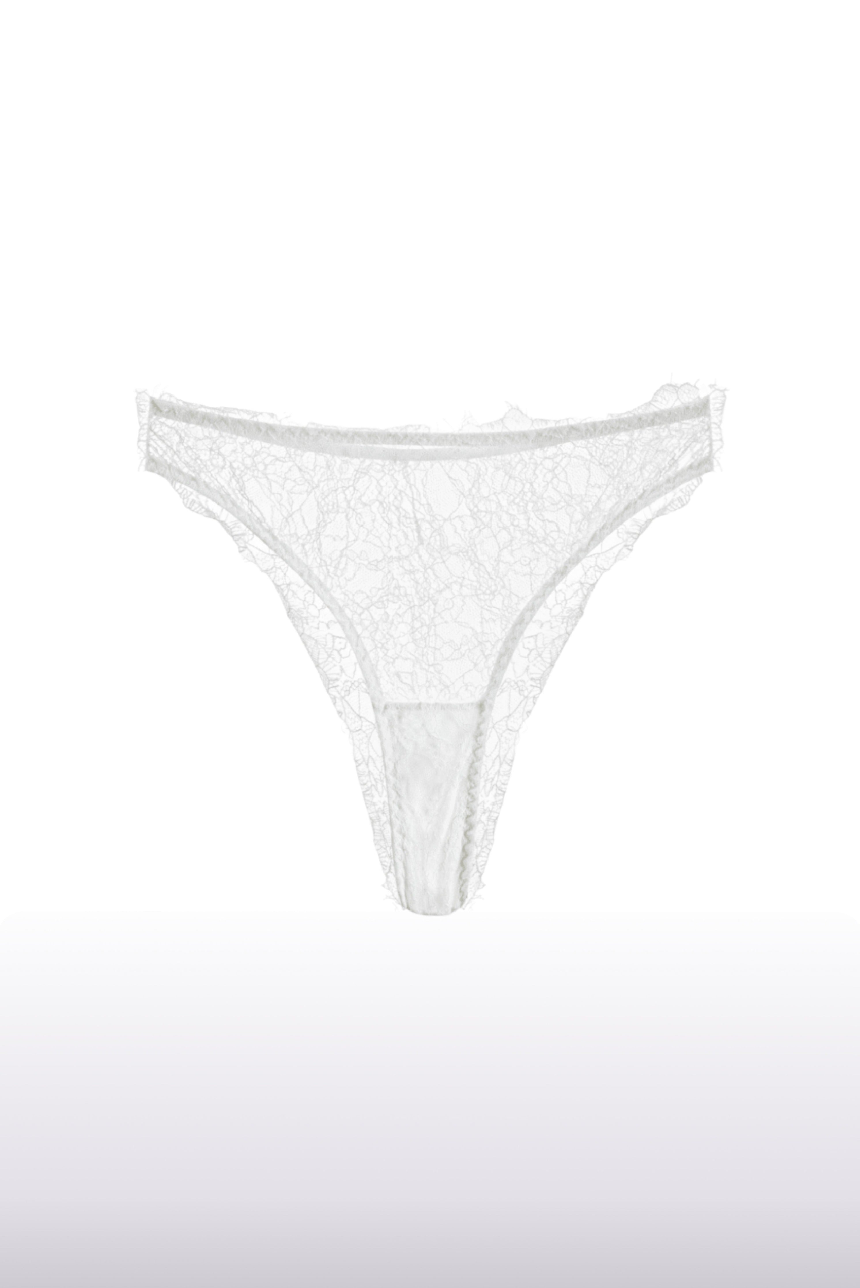 Lacy Fransız Dantel Gelin Külot, Beyaz - 0