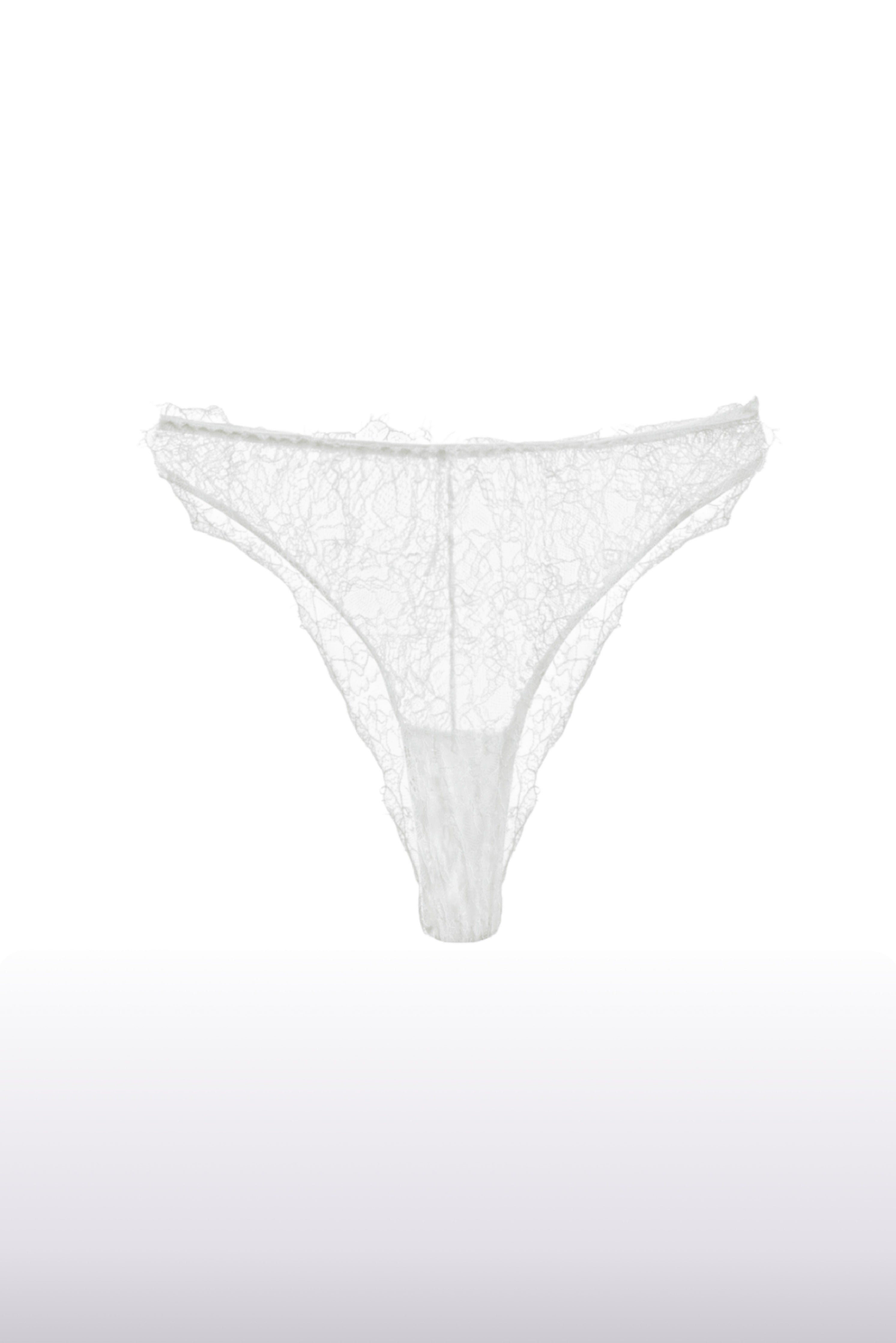 Lacy Fransız Dantel Gelin Külot, Beyaz - 1