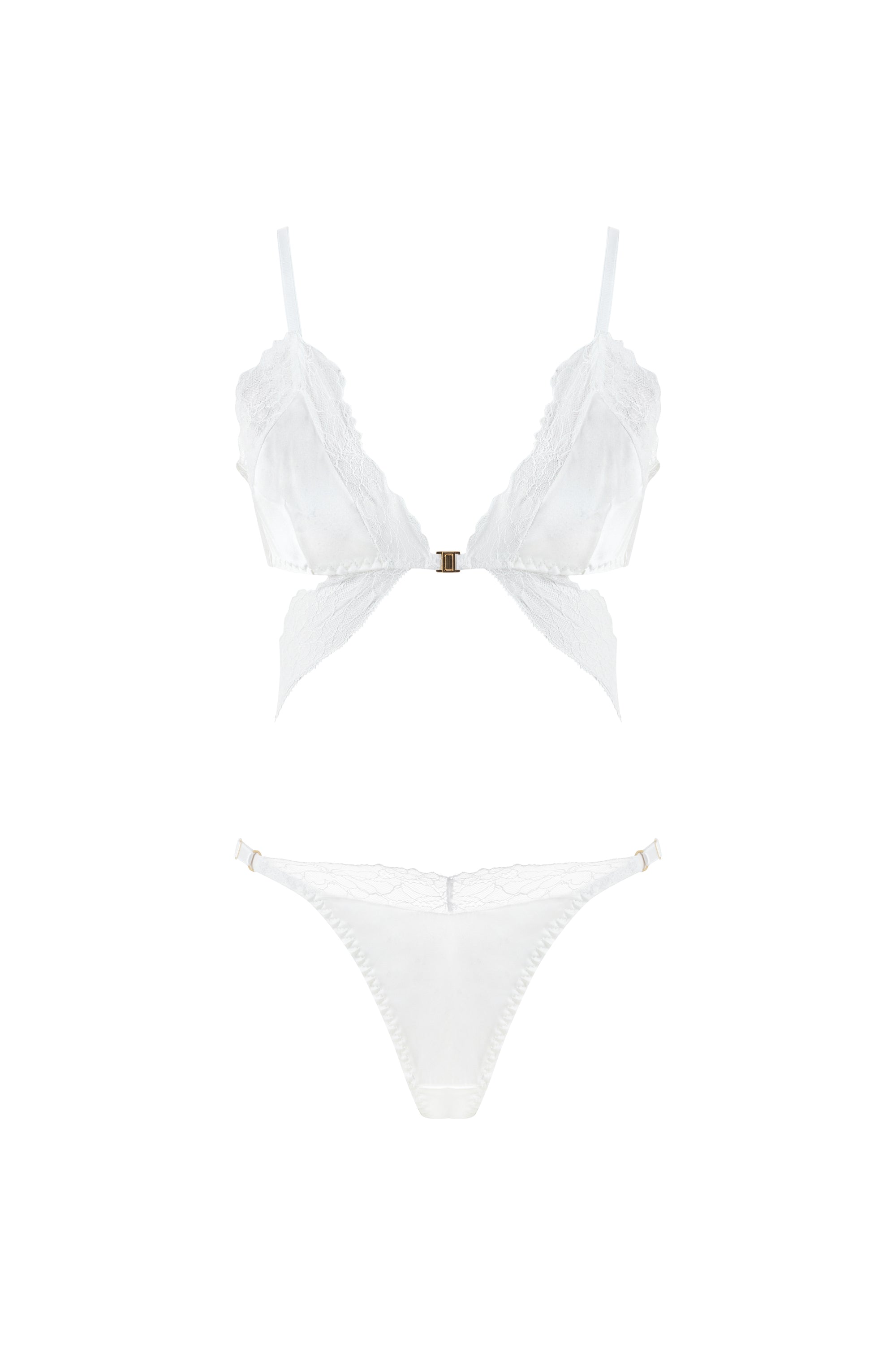 Mercy İpek ve Dantel Detaylı Bralet ve Tanga Seti - 0