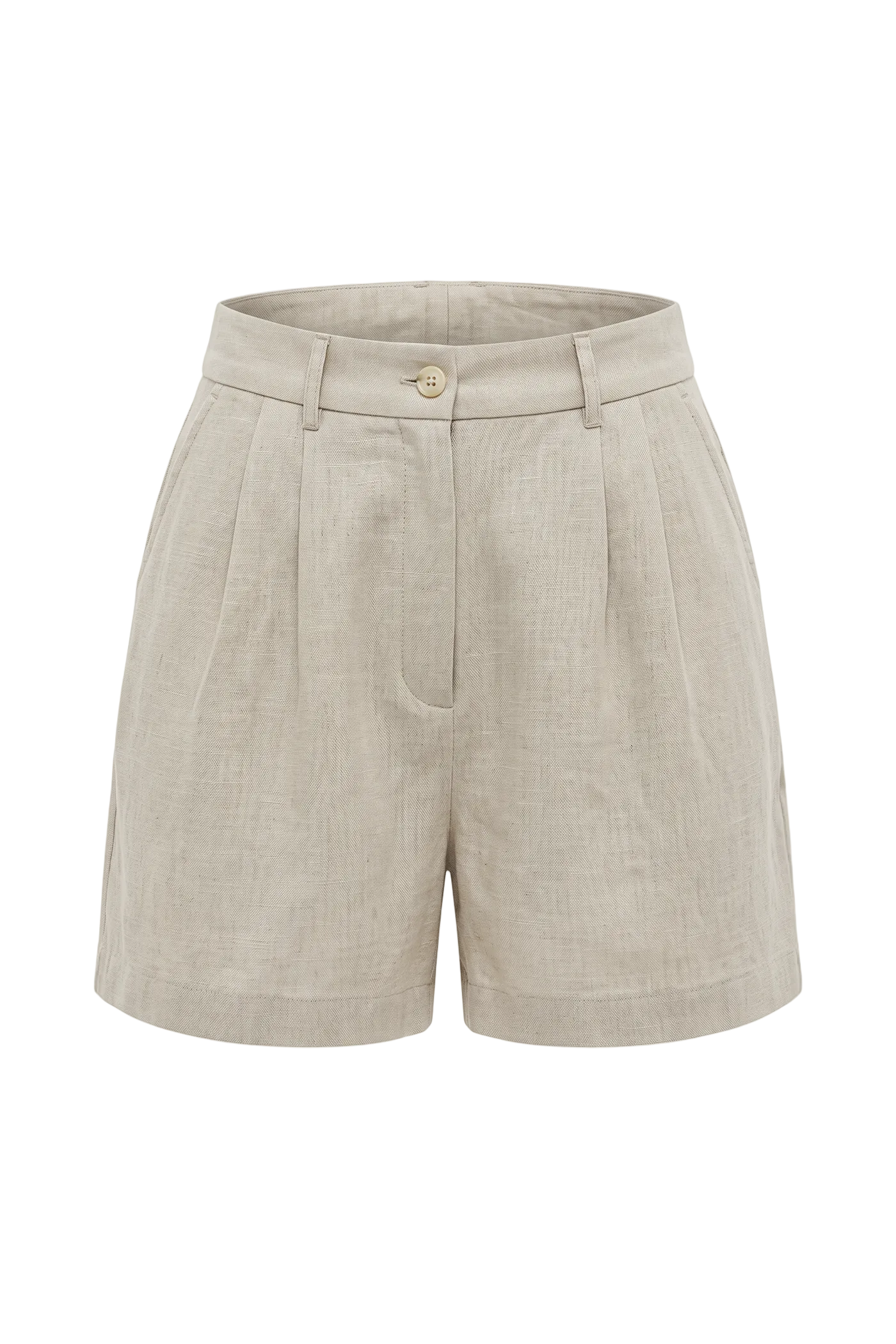 Kadın Oversized Rest Club Linen Short - Bej - 0