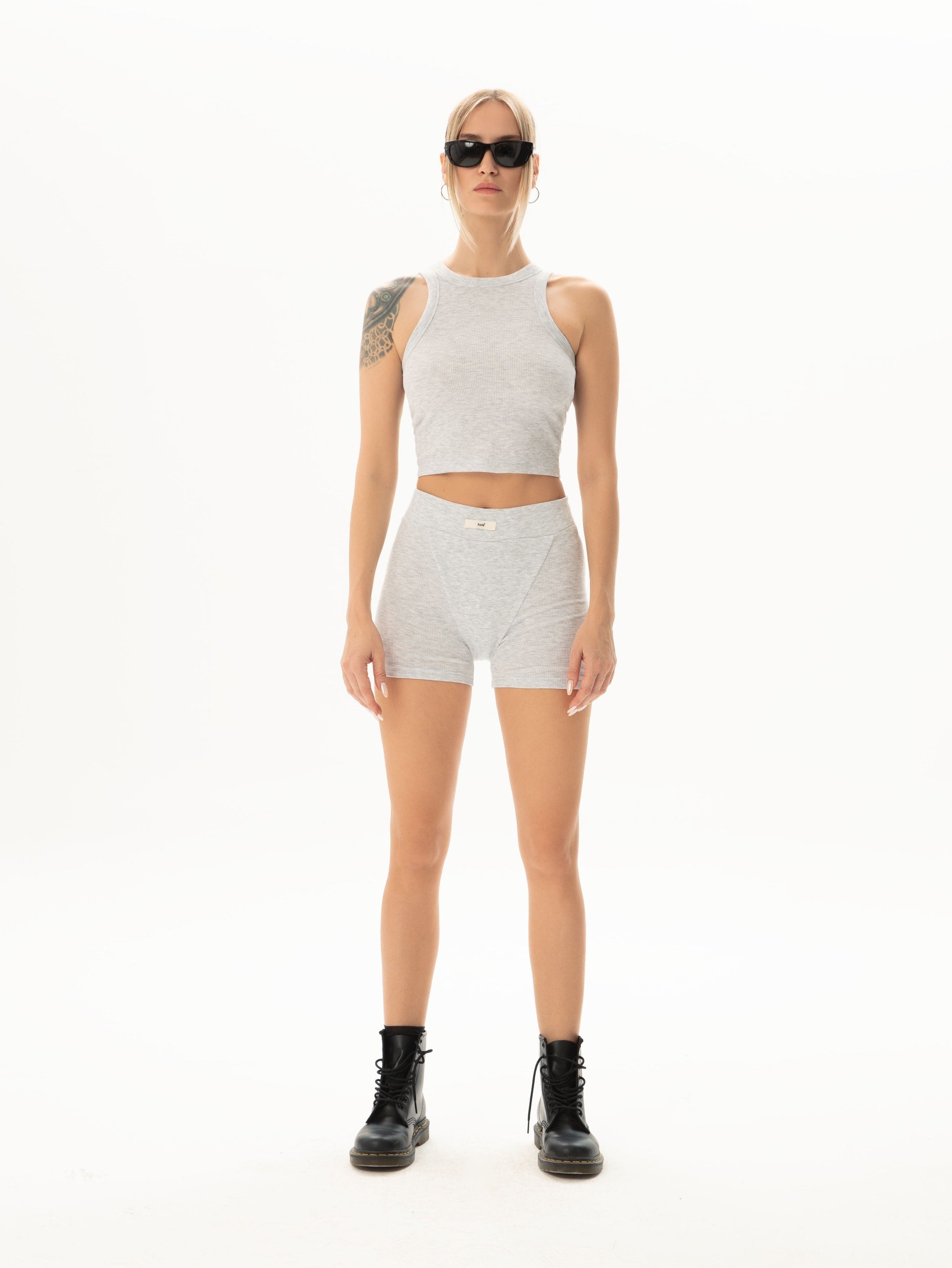 Kaşkorse Gri Crop Top - 1