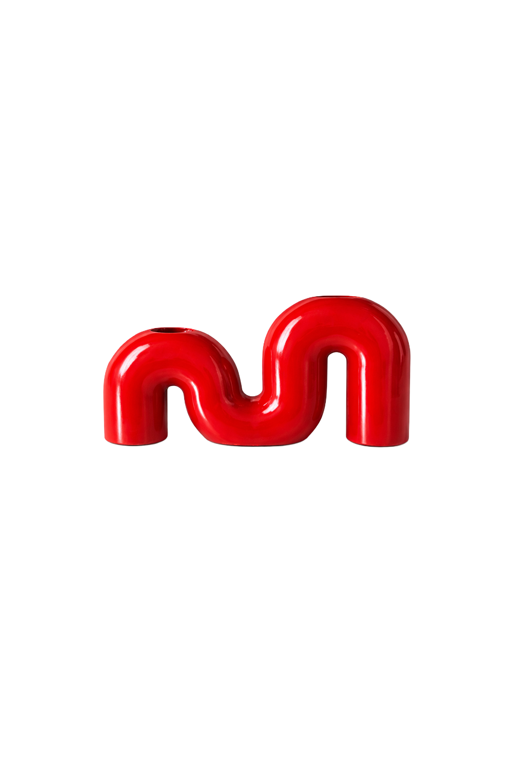Denge | M Form Şamdan 2'li, Dekoratif Mumluk, Modern Tasarım Mumluk, Kırmızı - 4
