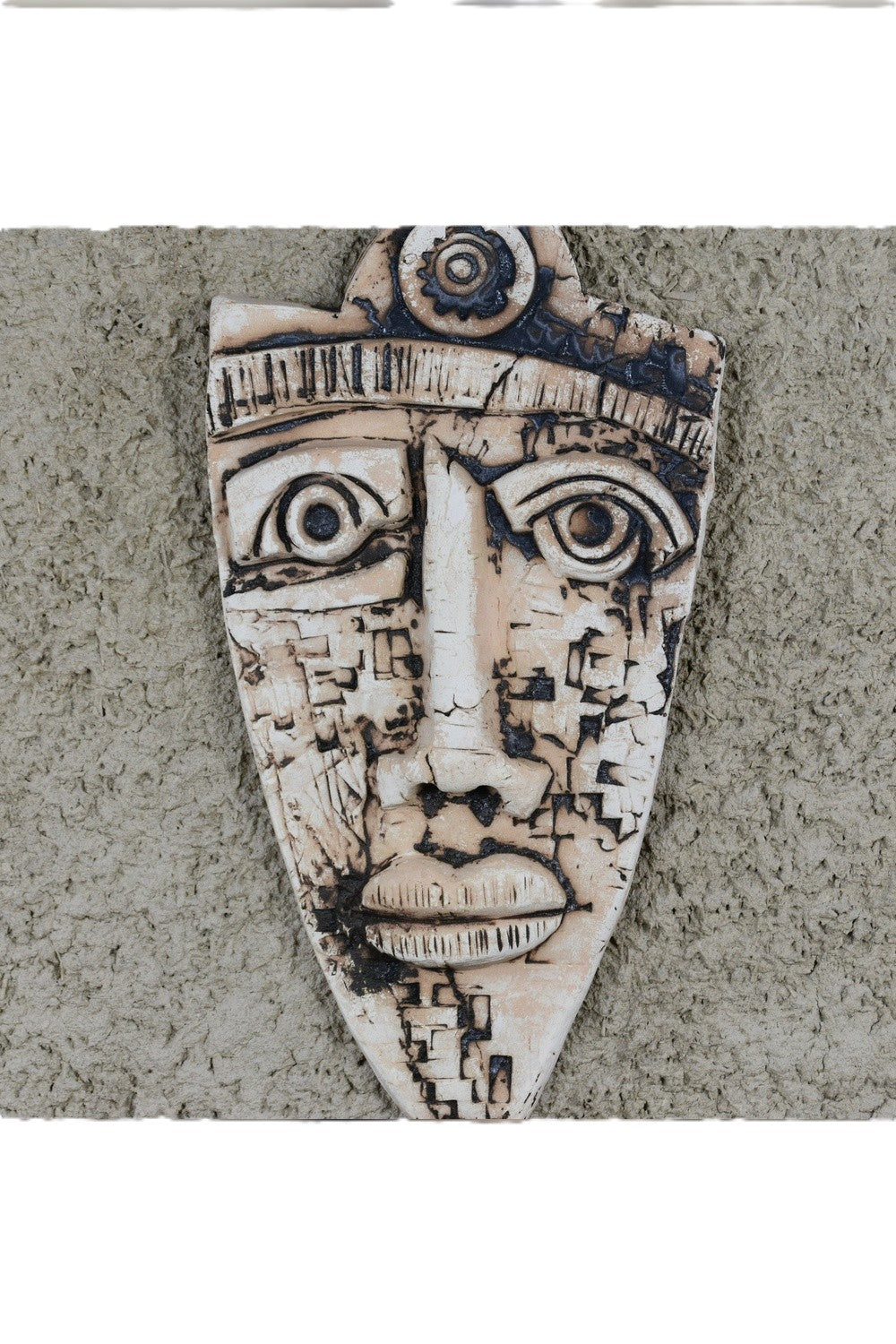 Dekoratif Etnik Seramik Yüz Maskesi Figür A-30x55cm - 3