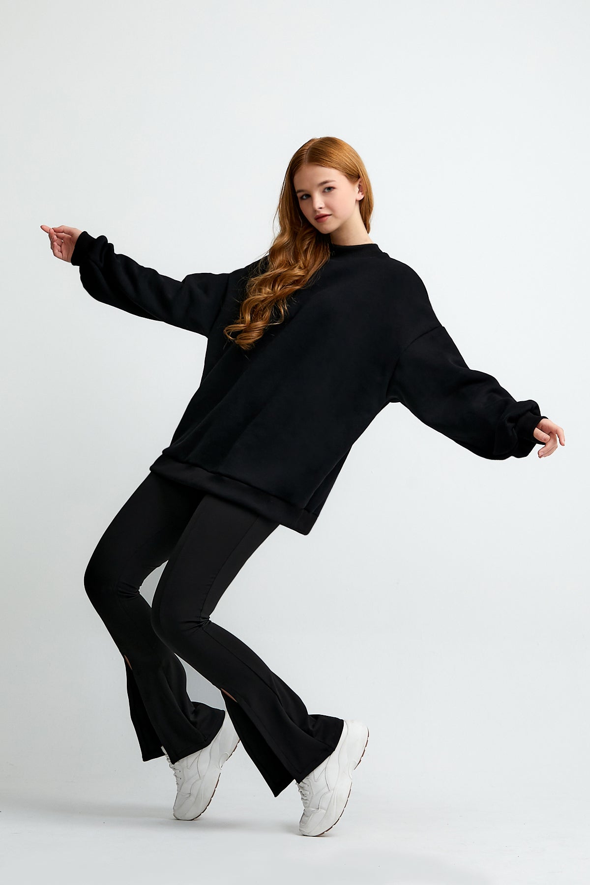 Nakışlı Oversize Sweatshirt, Unisex - 3