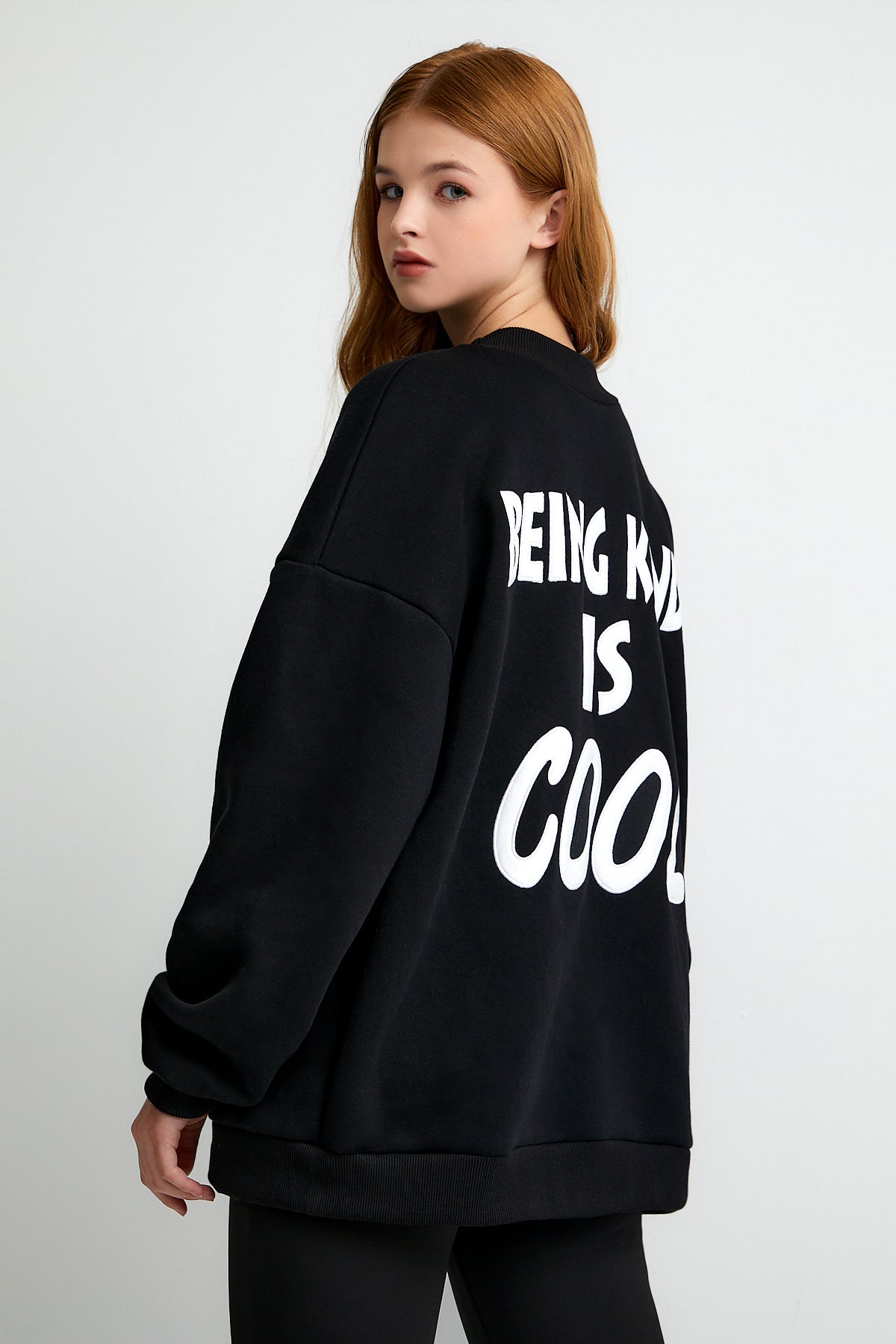 Nakışlı Oversize Sweatshirt, Unisex - 4