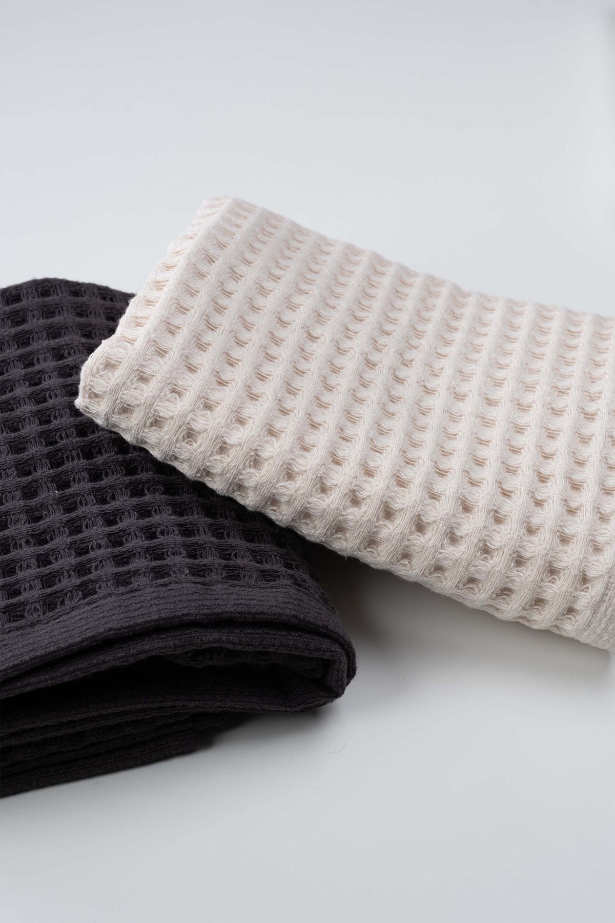 Aqua Line Waffle Yüz Havlusu Seti, Antrasit Ve Krem - 50x90 Cm - 1