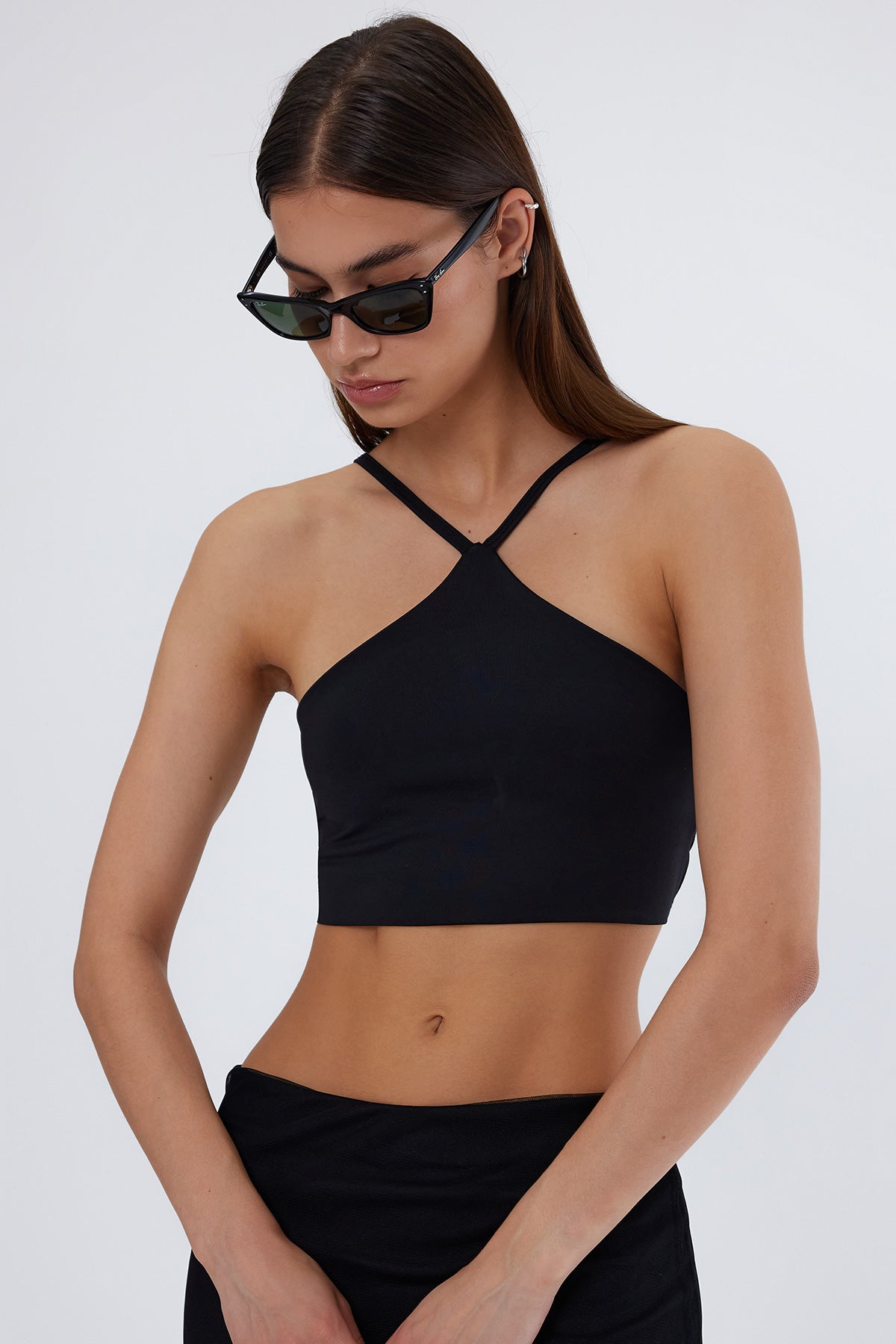 Zoe Sırt Detaylı Crop Top – Si̇yah - 0