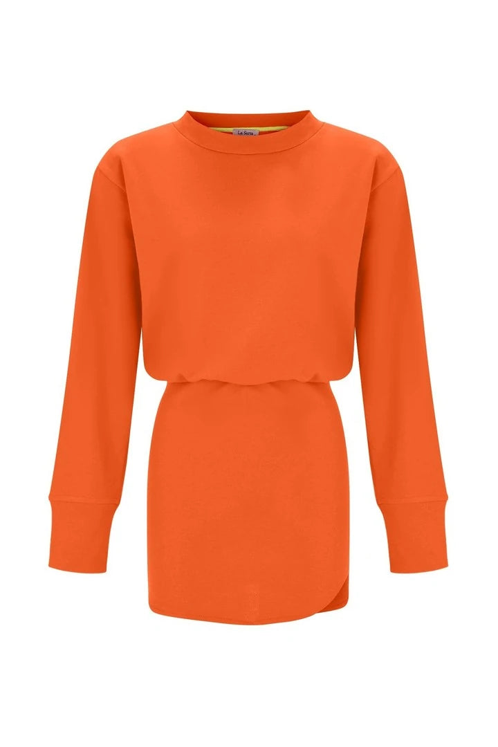 Vatkalı Sweat Mini Elbise - 0