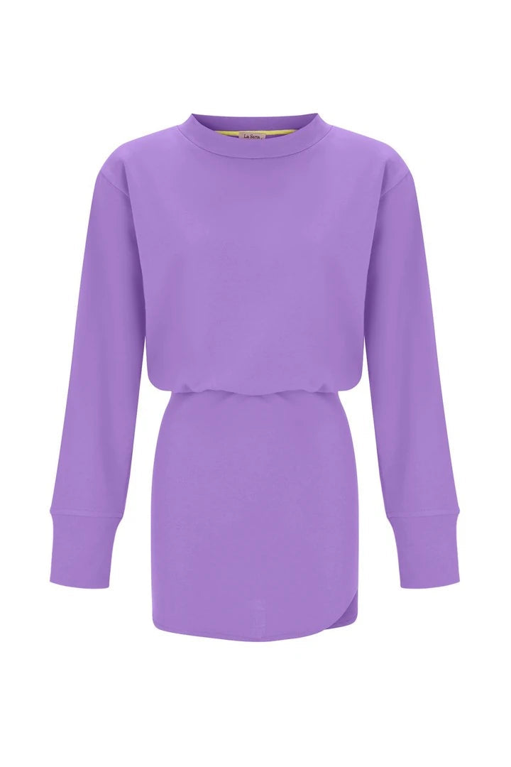Vatkalı Sweat Mini Elbise - 1