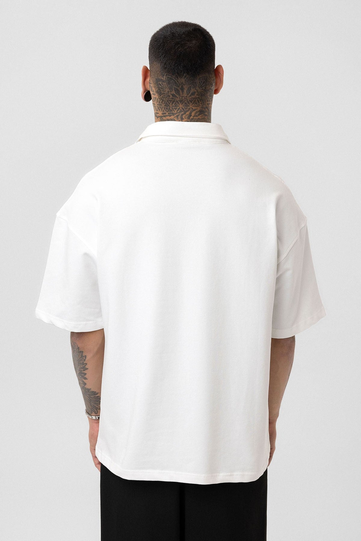 Basic Polo Yaka Oversize Tişört - 6