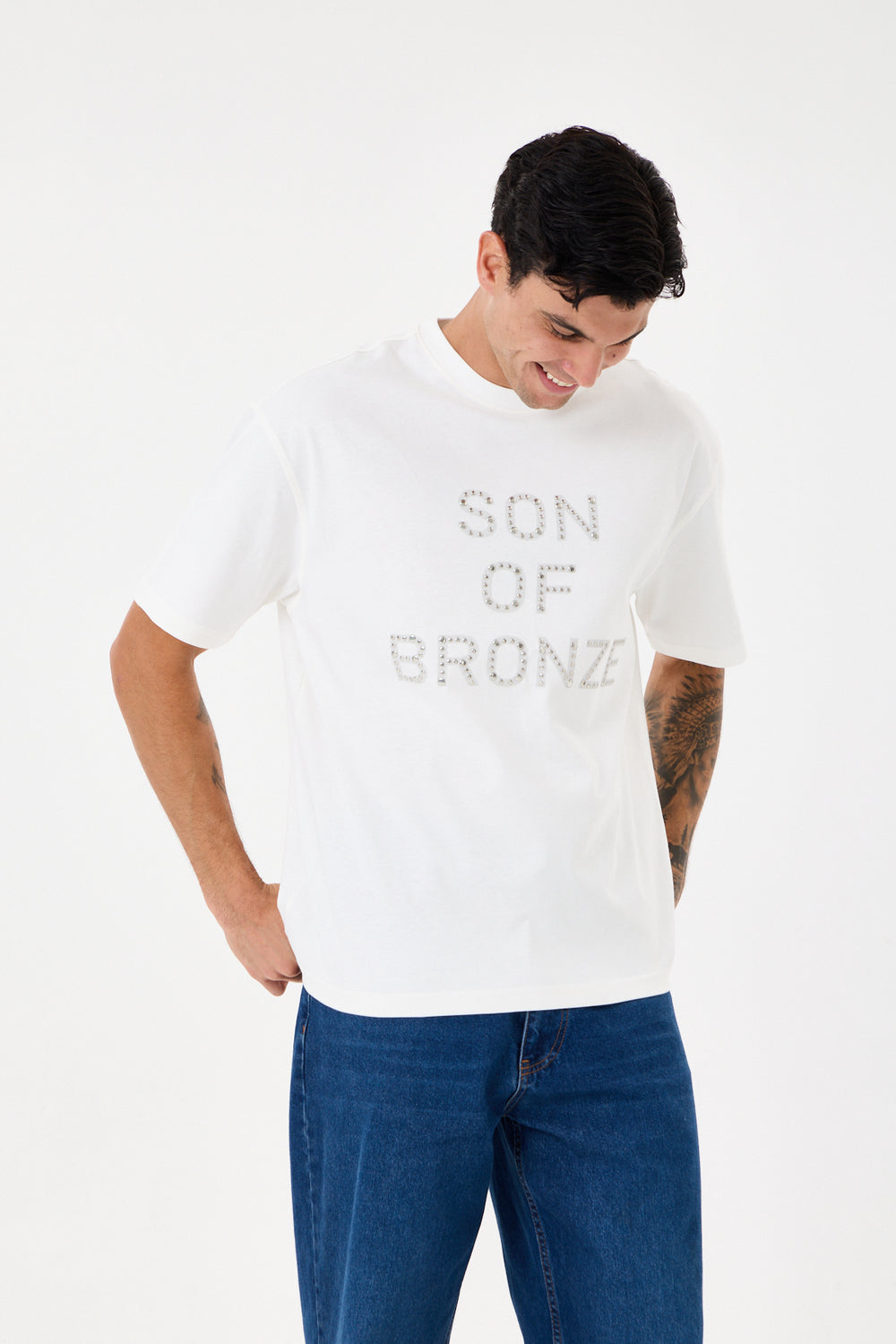 Off White Rivet Taşlı Comfort T-Shirt - 3