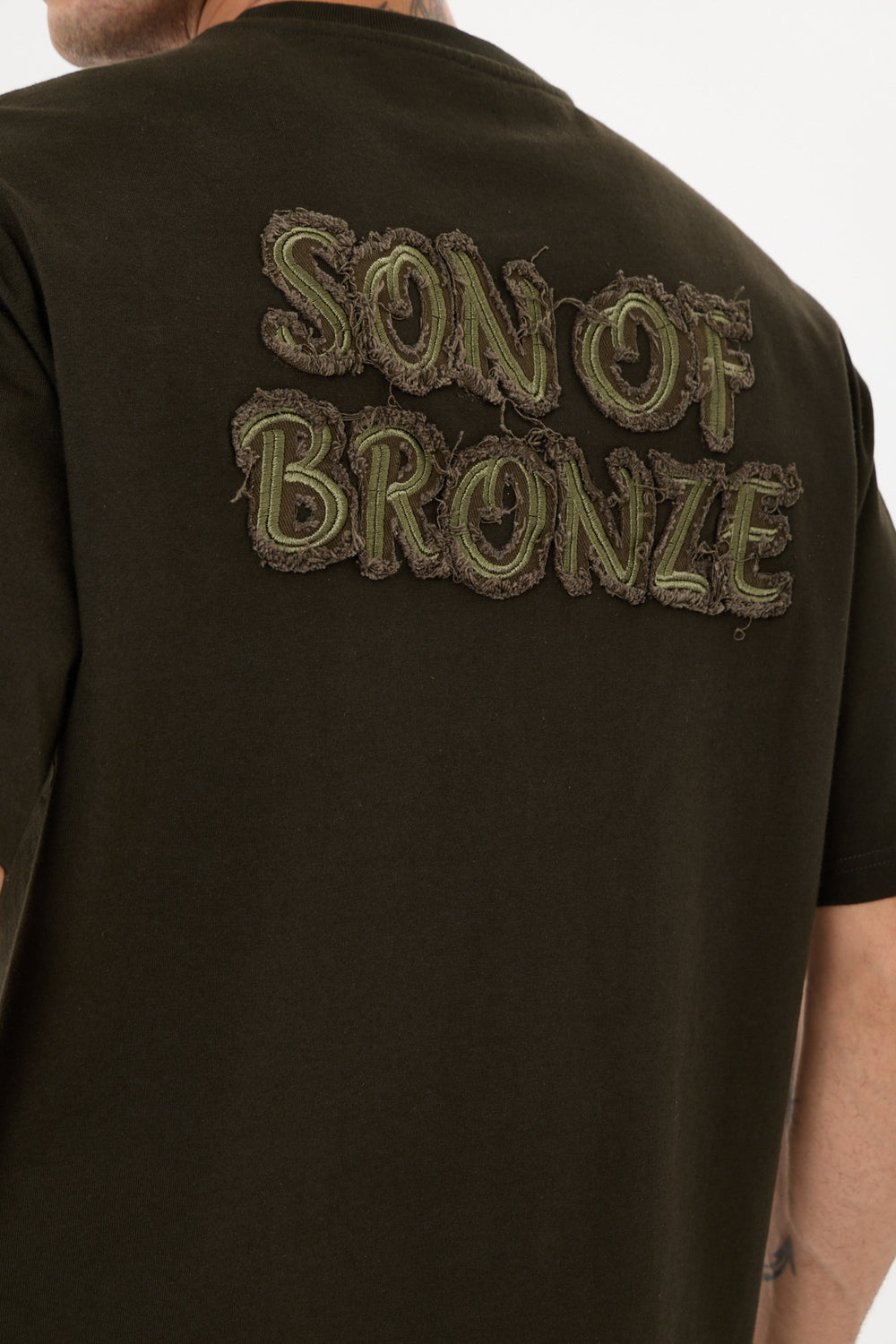 Dark Green Aplike Detaylı Comfort T-Shirt - 4