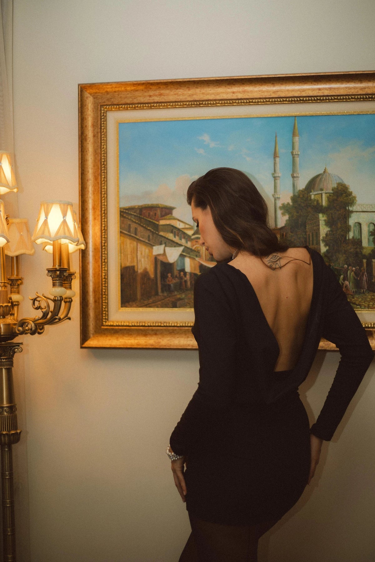 Orlina Sırt Dekolteli Jarse Elbise - 4
