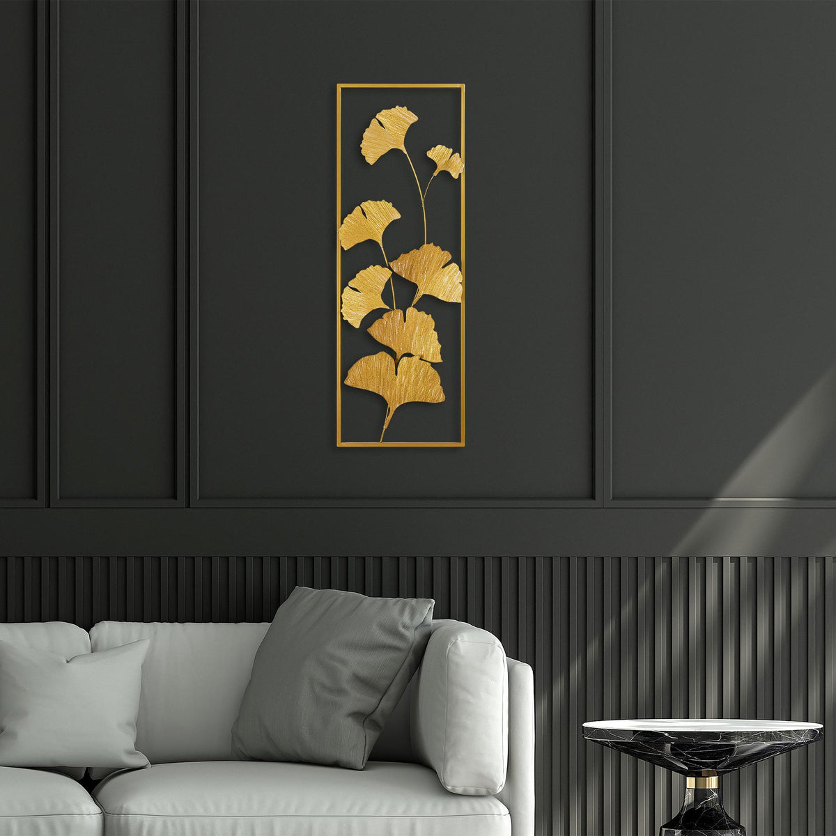 Dekoratif Metal Duvar Tablosu - 32x90 cm - 1