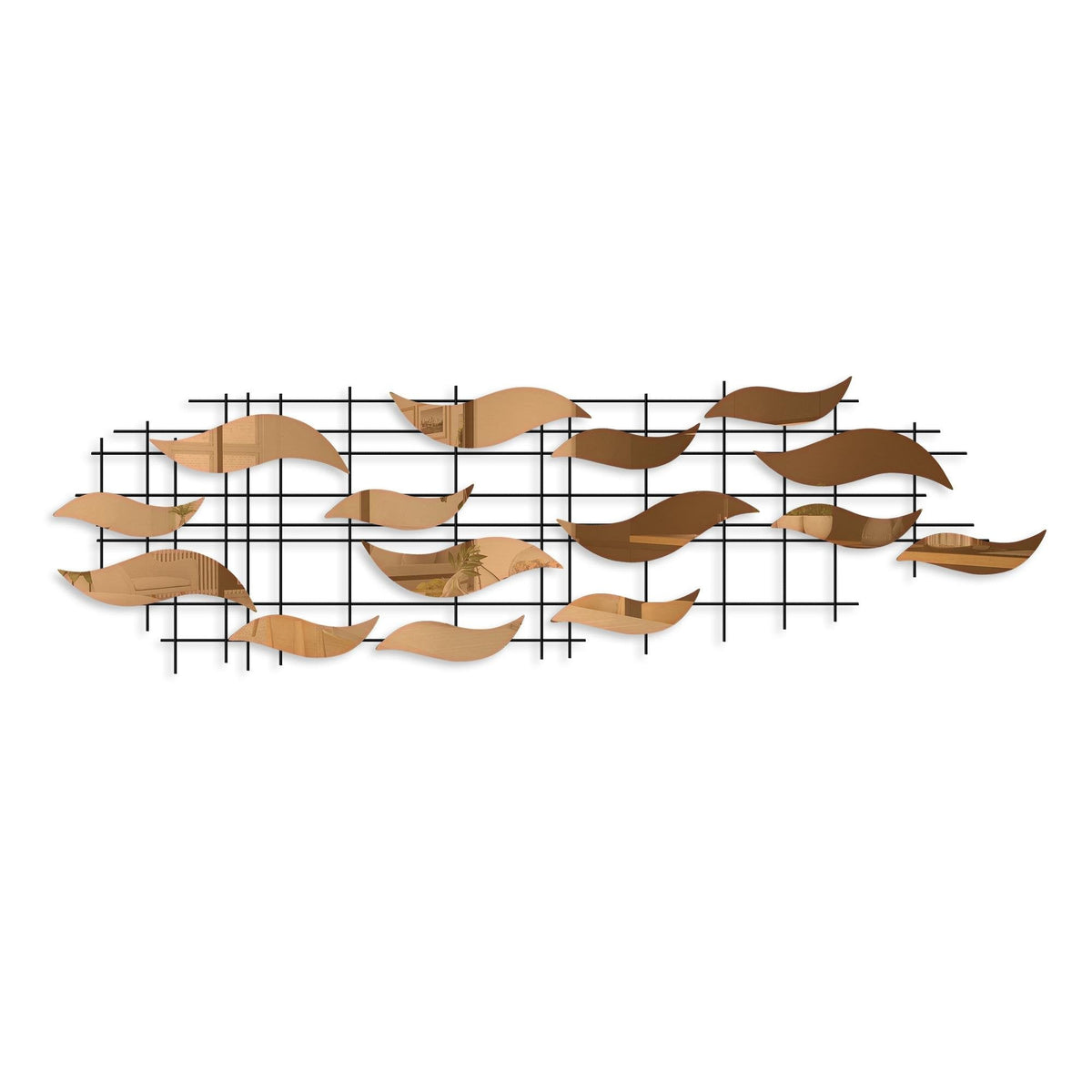 Dekoratif Metal Duvar Tablosu, Mat Bakır - 110x32 cm - 5