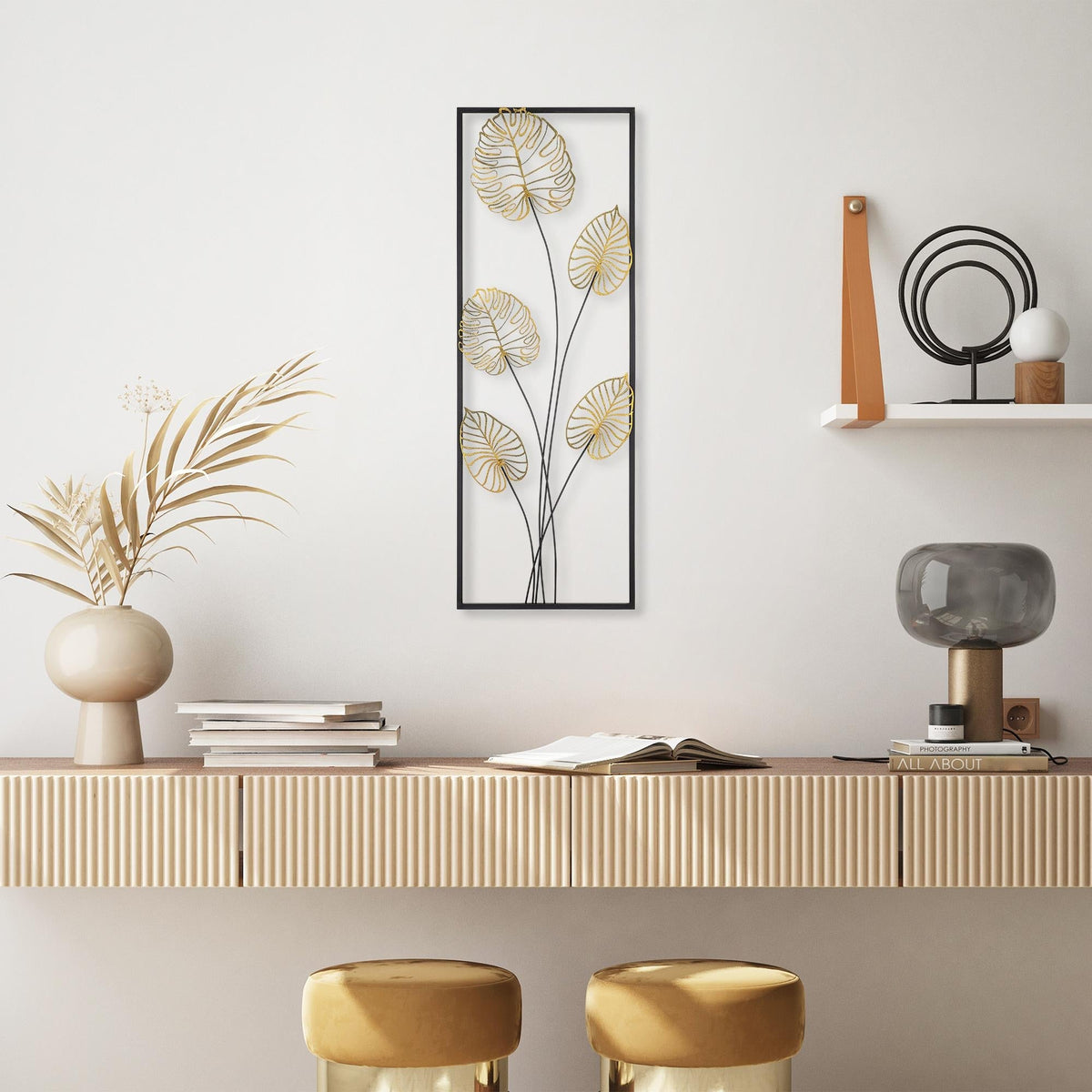 Dekoratif Metal Duvar Tablosu - 32x90 cm - 0