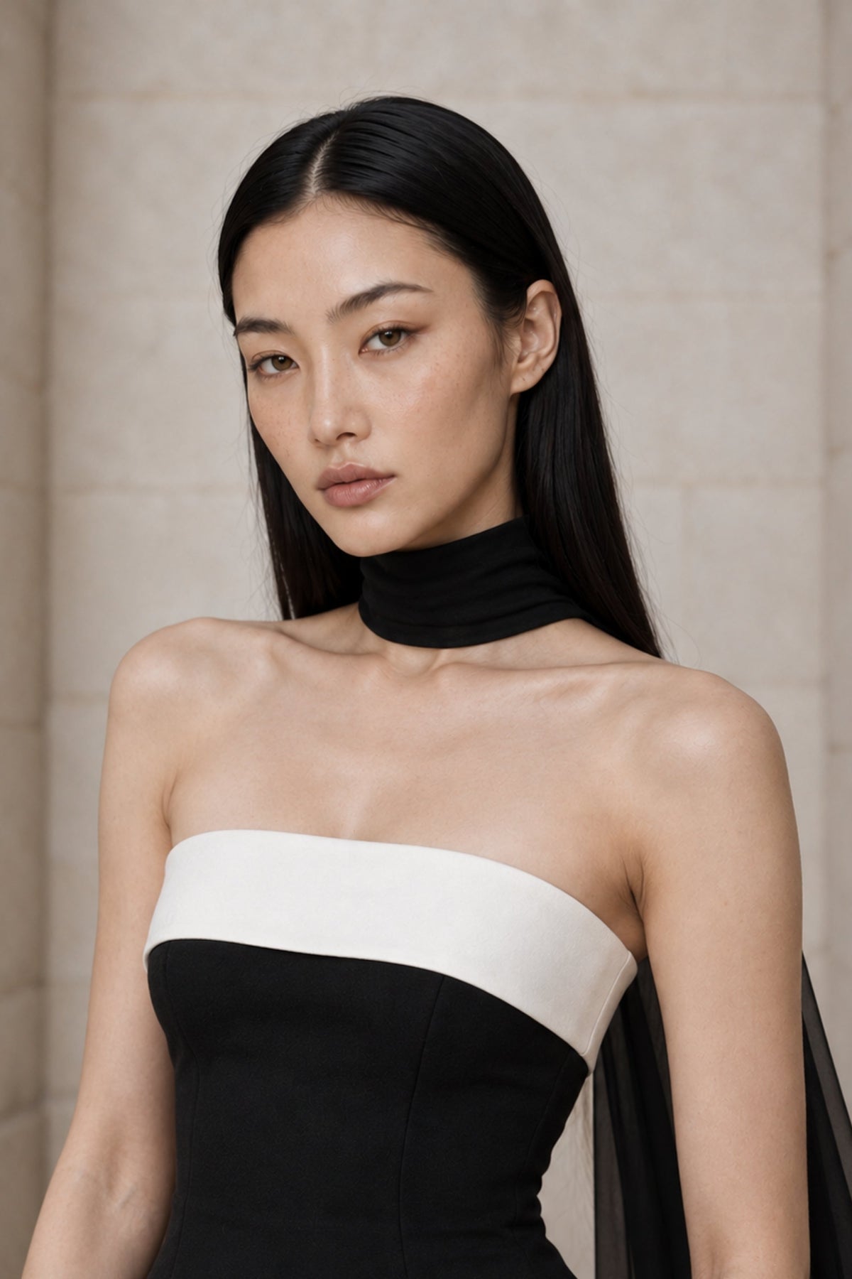 Noée Şifon Fular - Siyah - 4