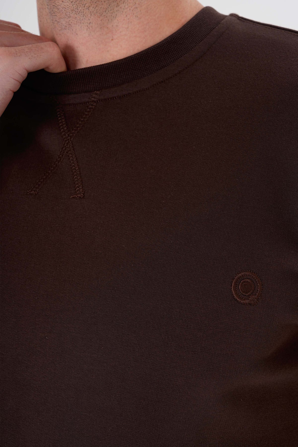 Regular Fit Logo Nakışlı Sweatshirt, Kahverengi - 4