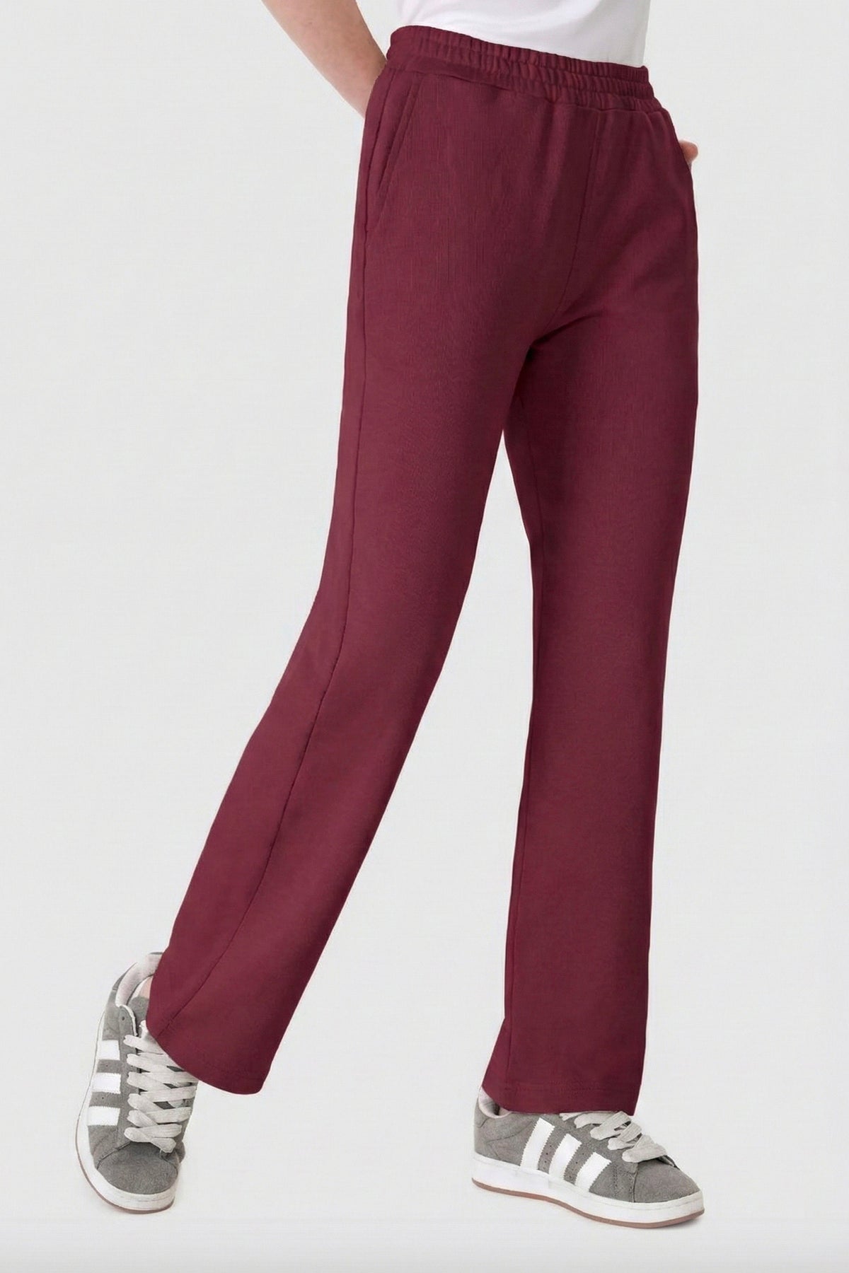 Straight Fit Kadın Eşofman Altı, Bordo - 1