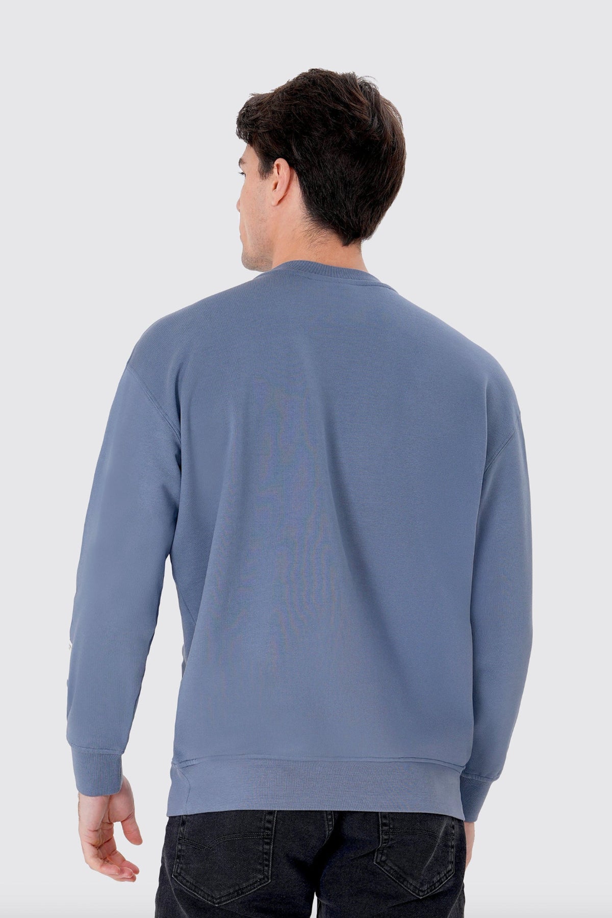 Regular Fit Logo Nakışlı Sweatshirt, Kurşuni - 5