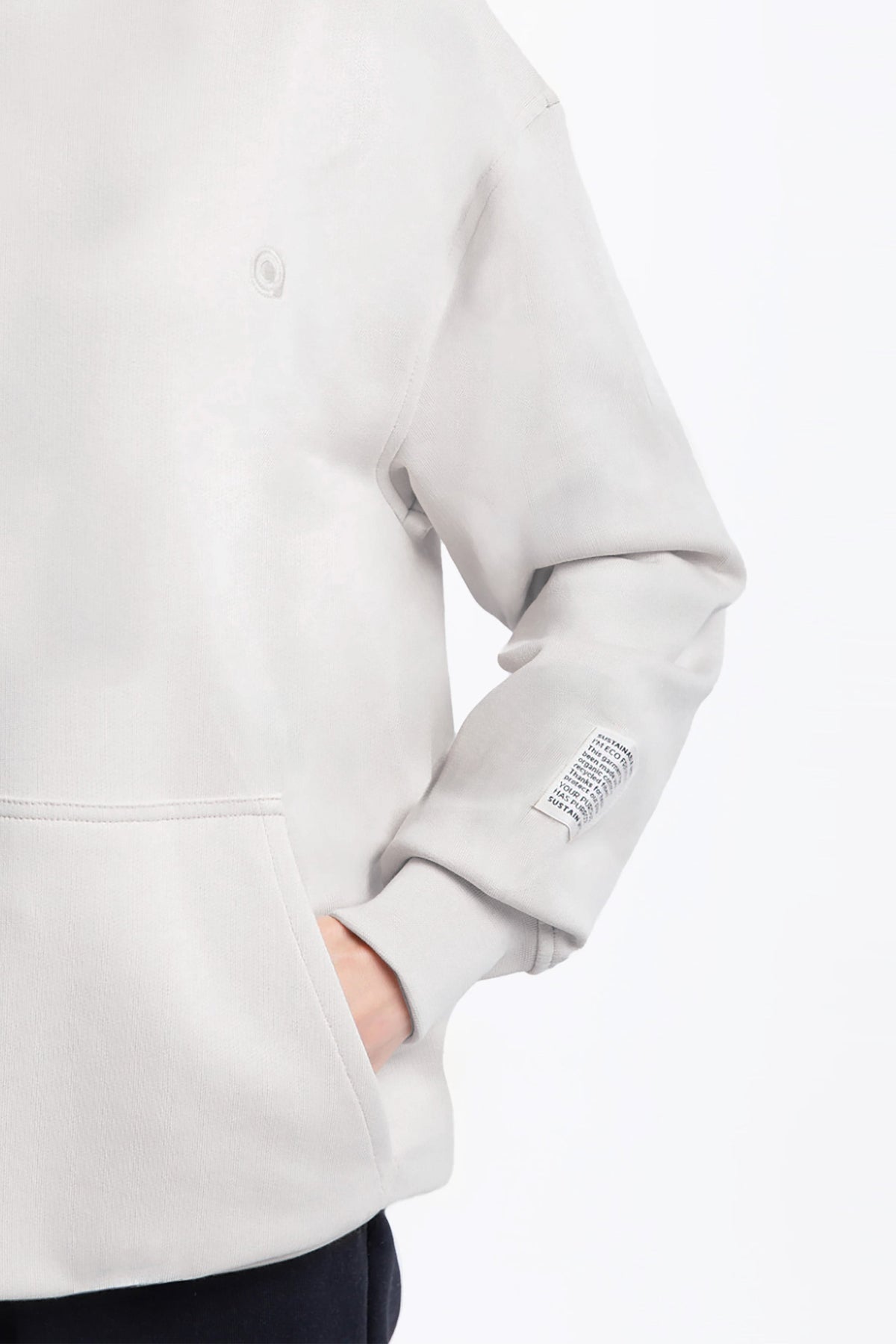 Kapüşonlu Logo Nakışlı Sweatshirt, Taş - 4