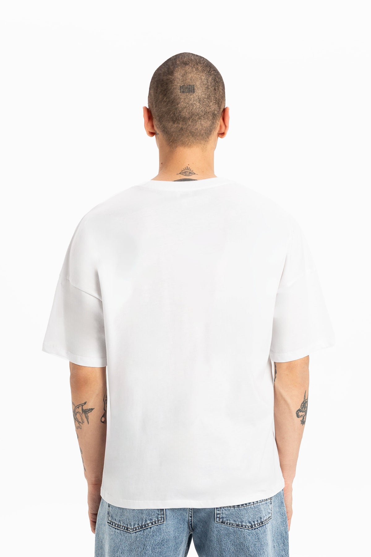 World Lovers Baskılı Oversize Erkek Tişört - 4