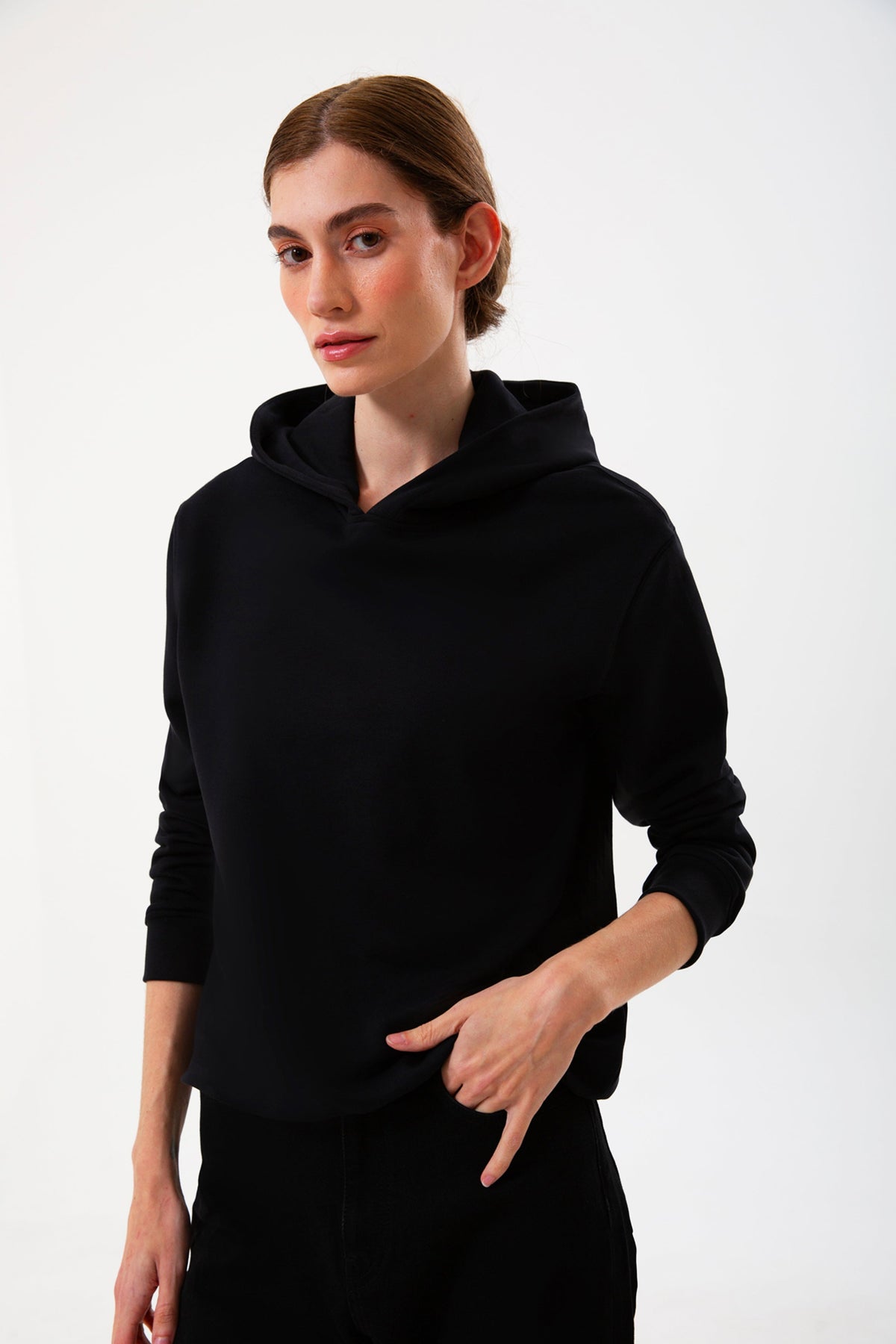 Kapüşonlu Logo Nakışlı Sweatshirt - 2