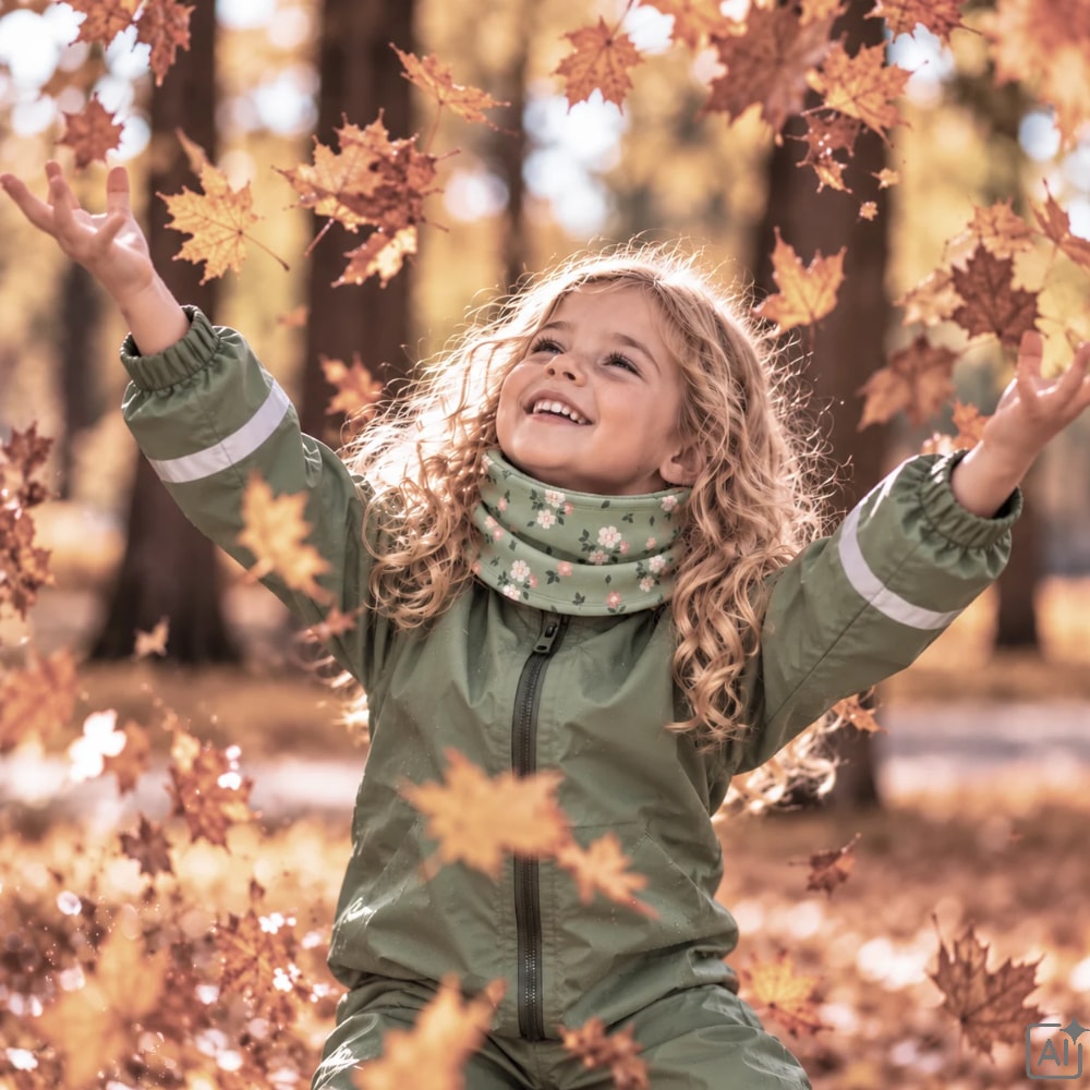 Romantic Desenli Çift Taraflı Çocuk Boyunluk - 1