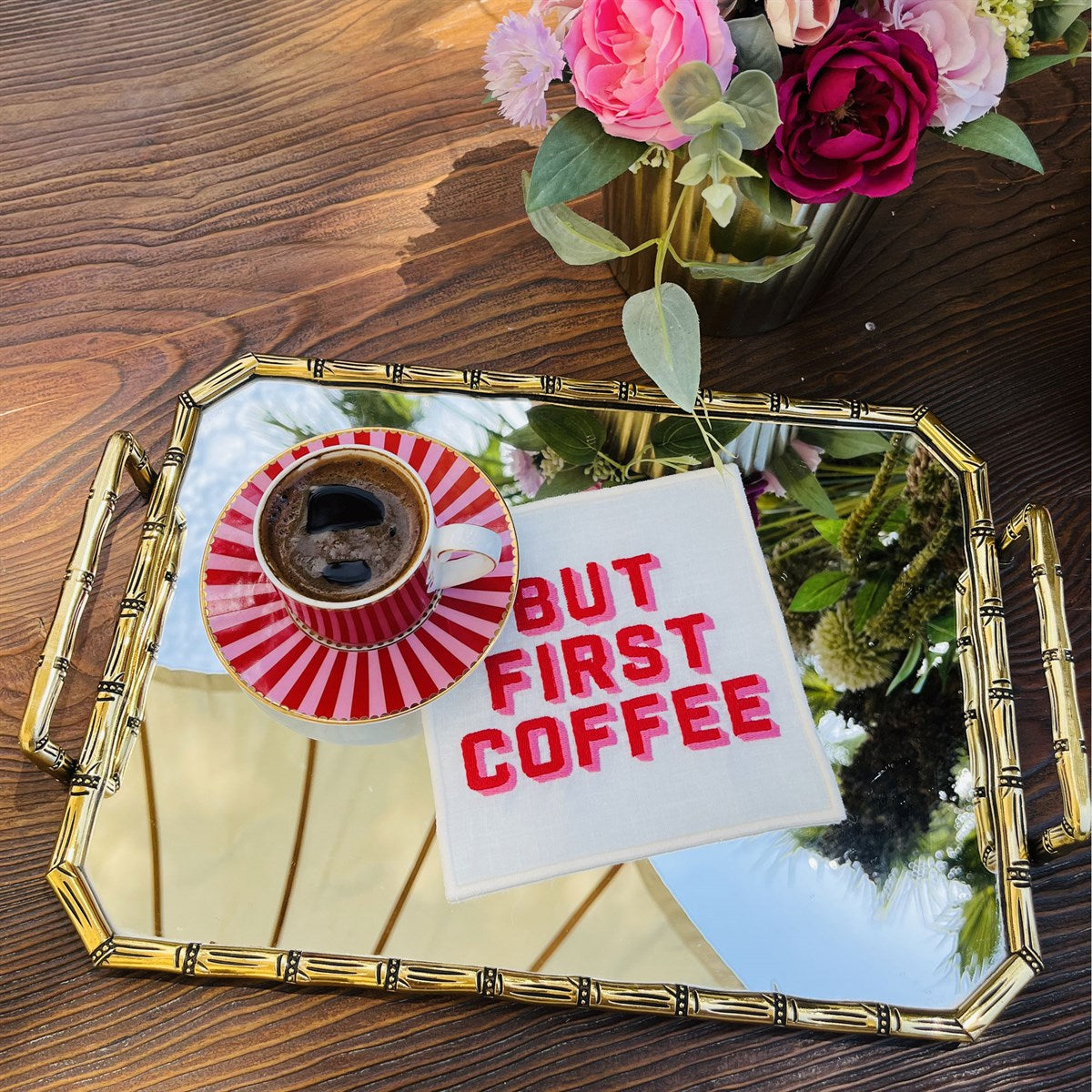 But First Coffee Desenli Love Bird Kokteyl Peçete ( 1 Adet Yeni ) - 1