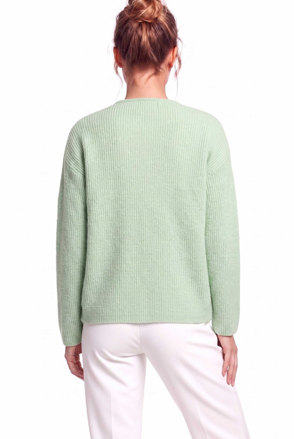 Peraluna Latina Cardigan - Selanik Örgü Kadın Hırka - Nil Yeşili