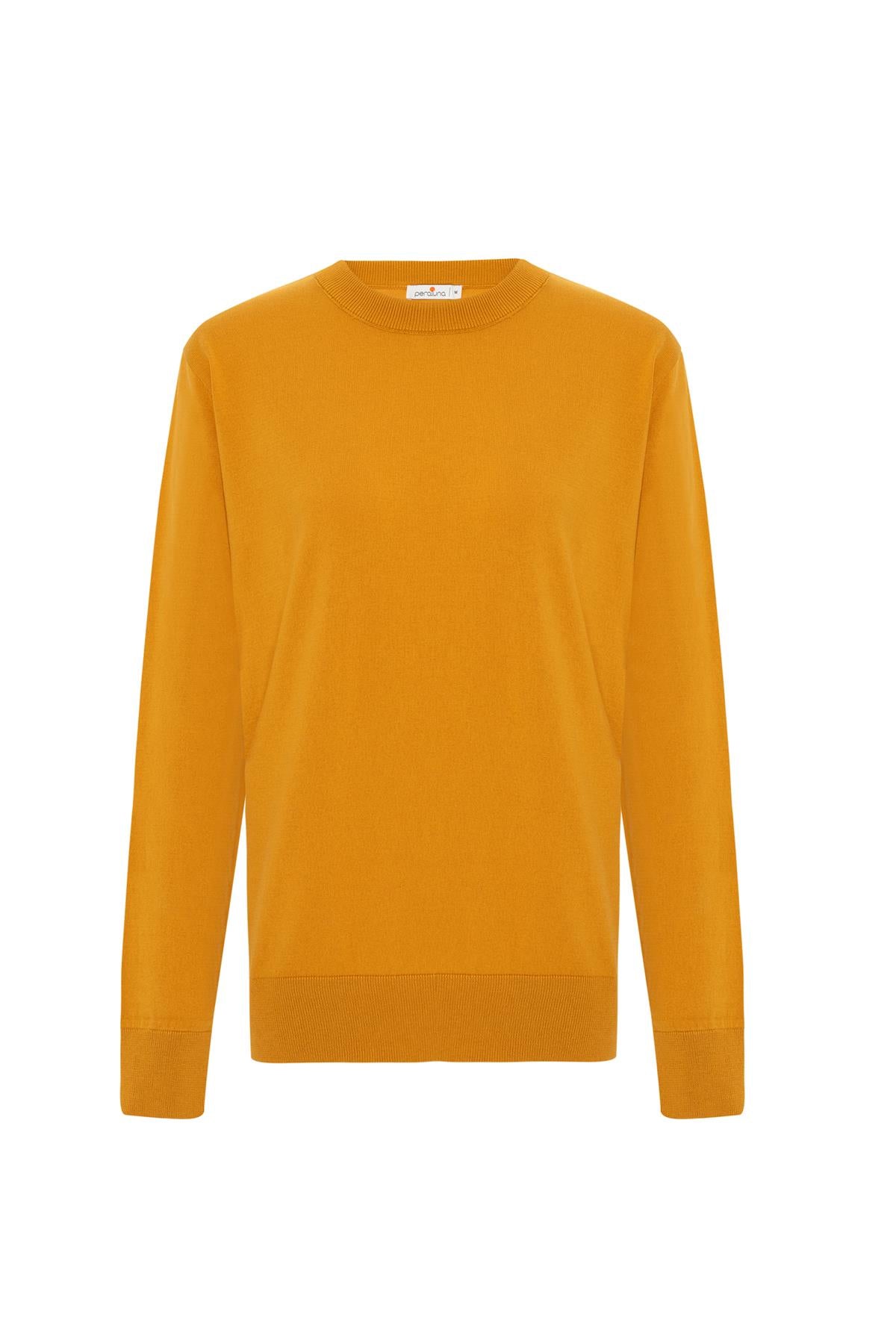 Peraluna Mateo O Neck Pullover Yumuşak Tuşeli Mevsimlik Erkek Triko Kazak - Hardal