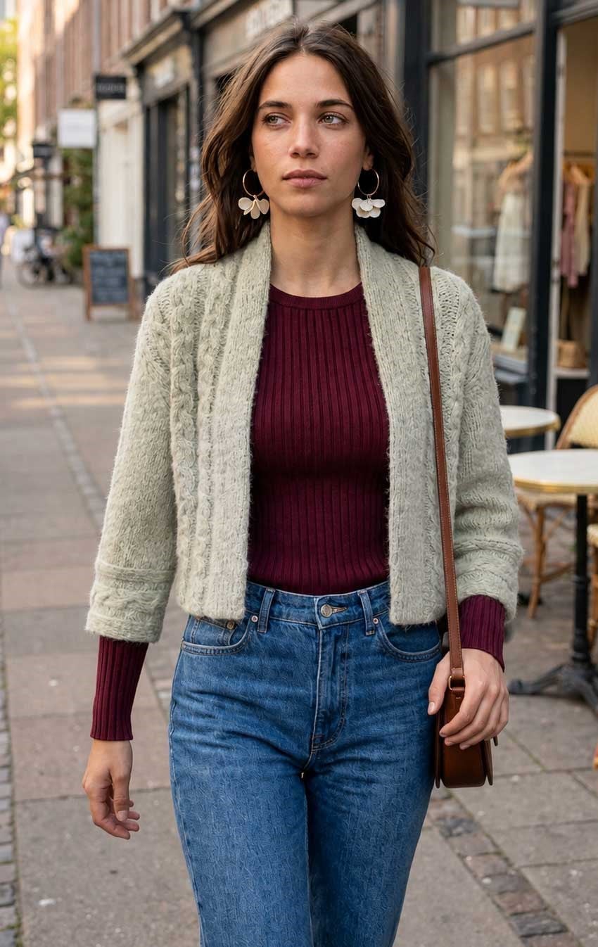 Peraluna Nice Düz Örgü Kadın Bolero Hırka - Buz Yeşili