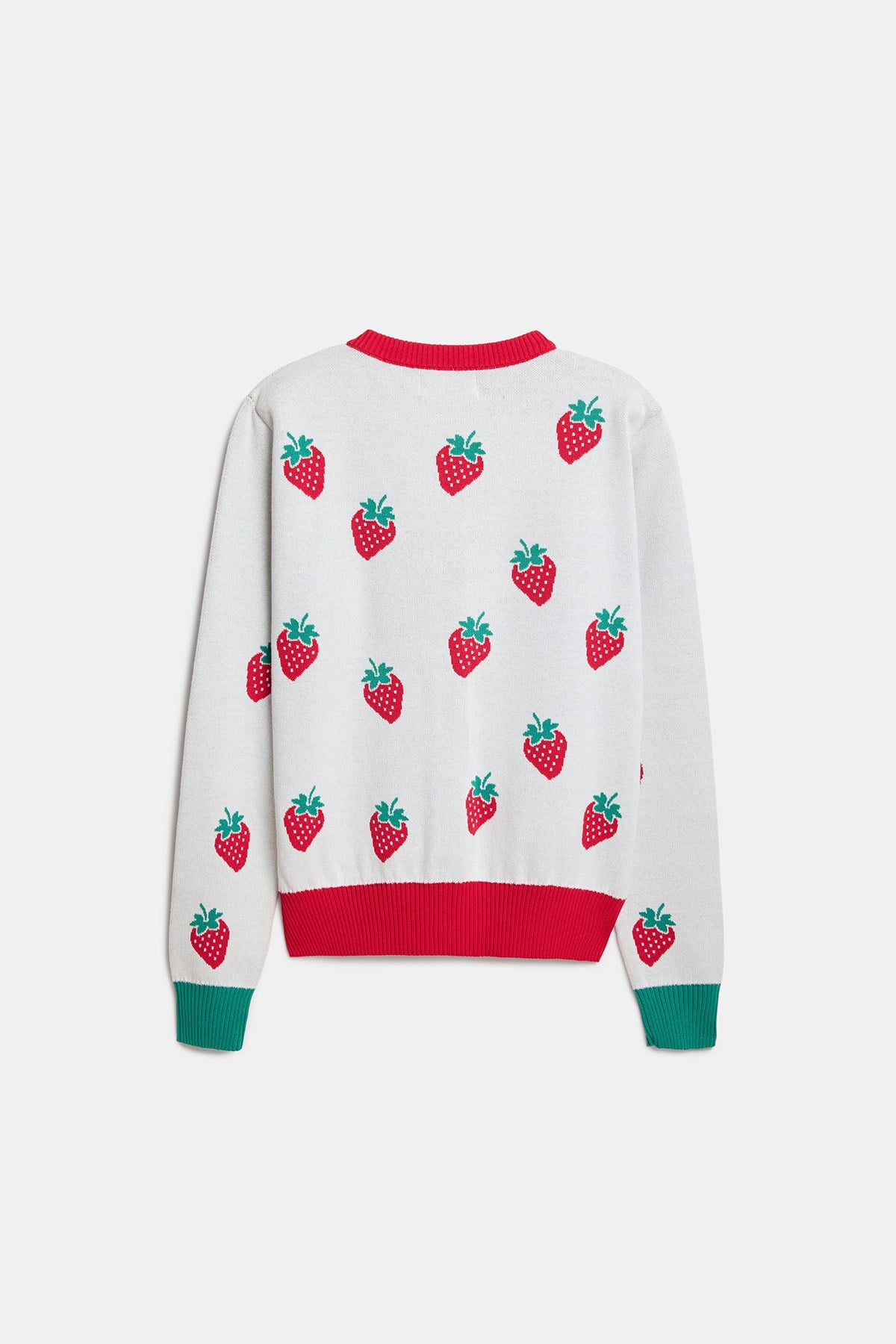 Peraluna Strawberry Hırka, Kadın Triko Hırka - Ekru Multi