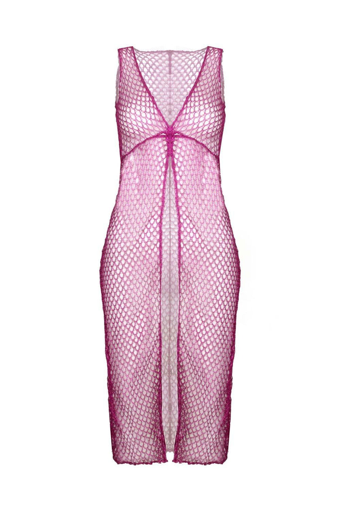 Selia Richwood | Pink Mesh Beach Dress | Milagron