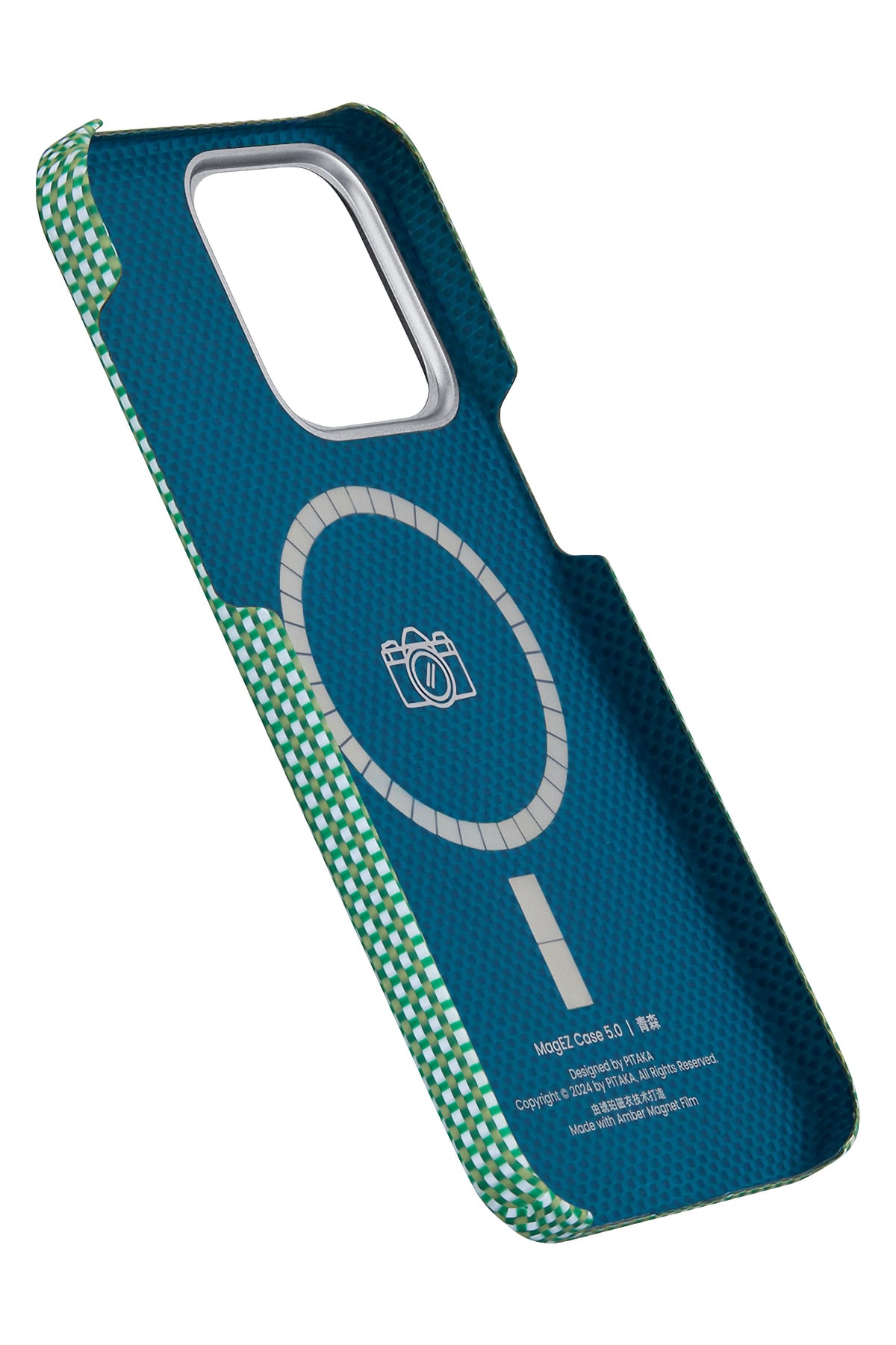 Ultra Slim Awa Iphone 15 Pro Max Magsafe Uyumlu 600D Aramid Fiber Kılıf Forest